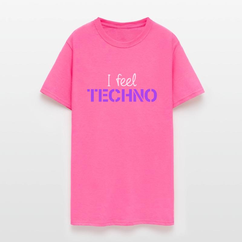 I feel Techno Music Love Letters Quote Party Logo