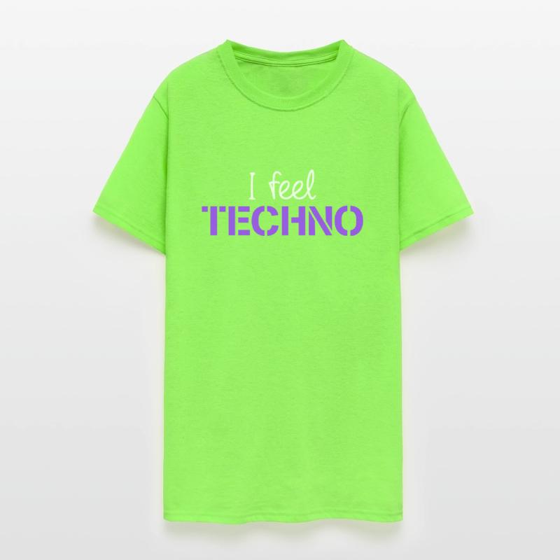 I feel Techno Music Love Letters Quote Party Logo