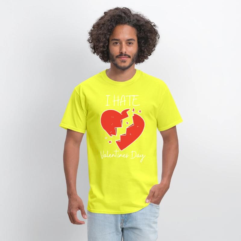 I Hate Valentine's Day Red Broken Heart