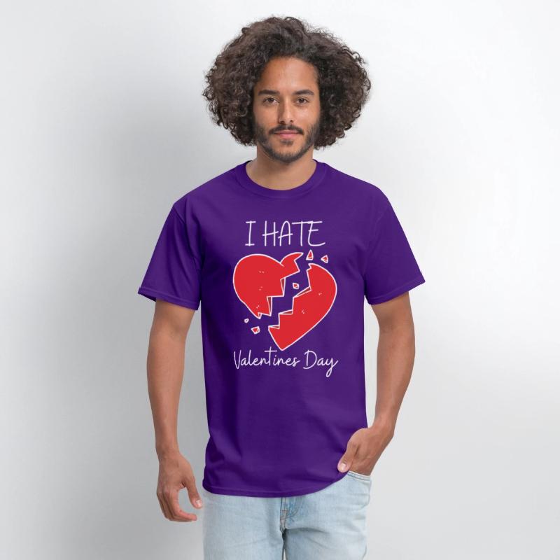 I Hate Valentine's Day Red Broken Heart