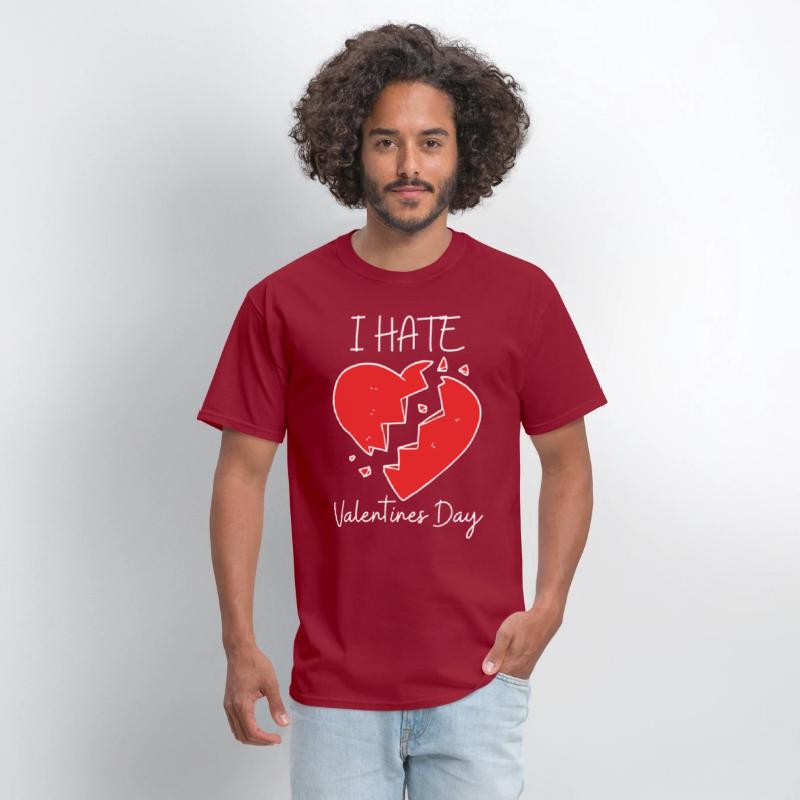I Hate Valentine's Day Red Broken Heart
