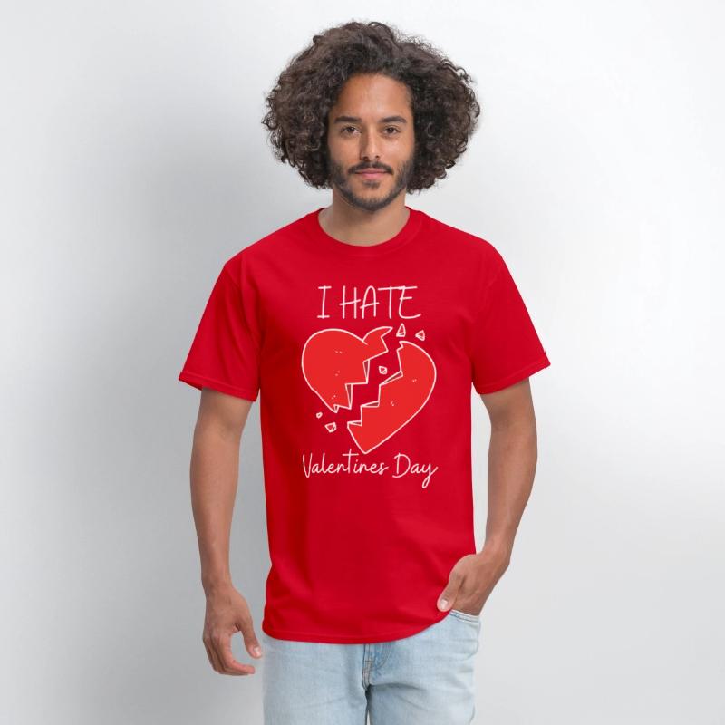 I Hate Valentine's Day Red Broken Heart