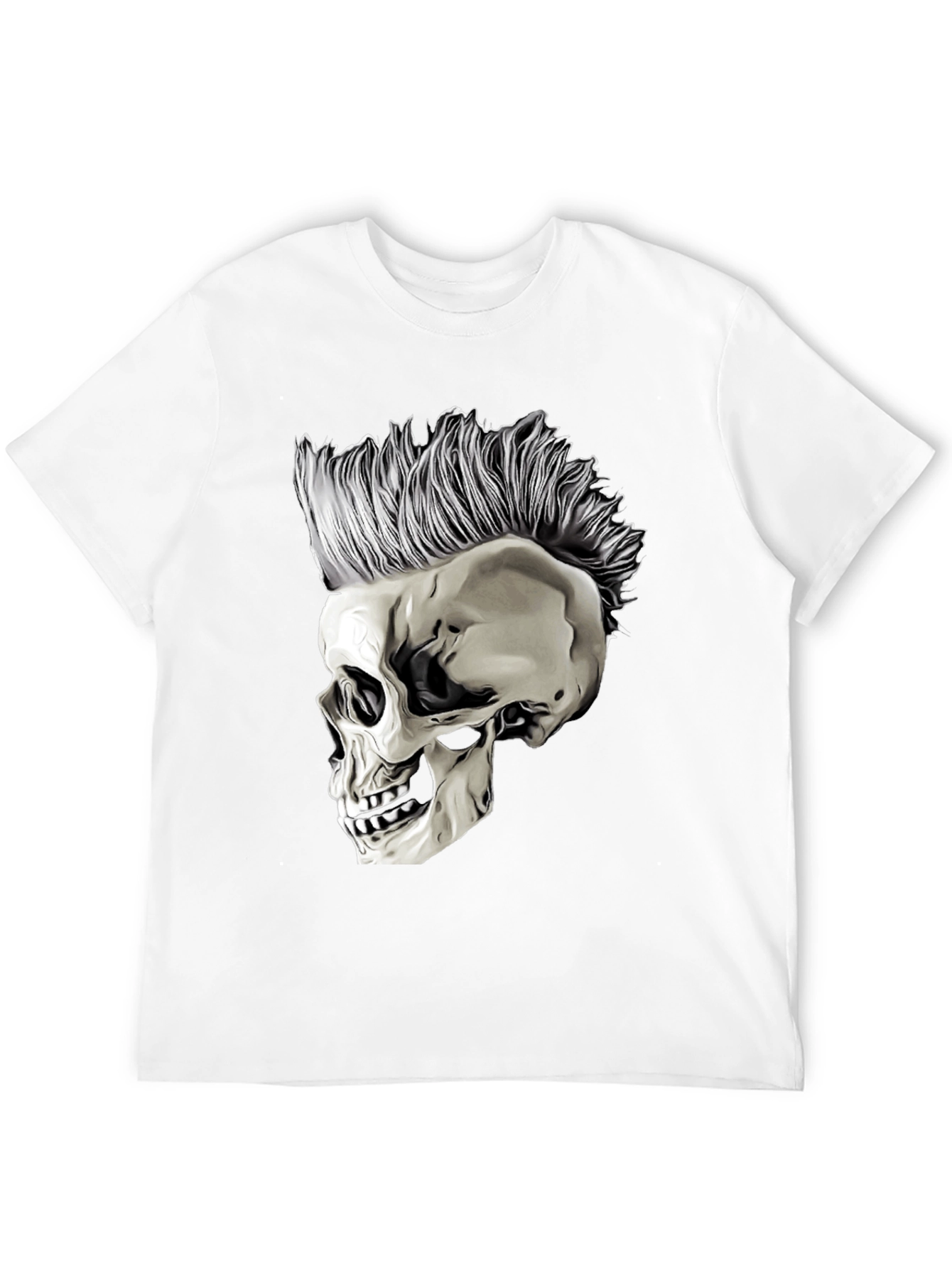 Skull with Mohawk Graphic T-Shirt