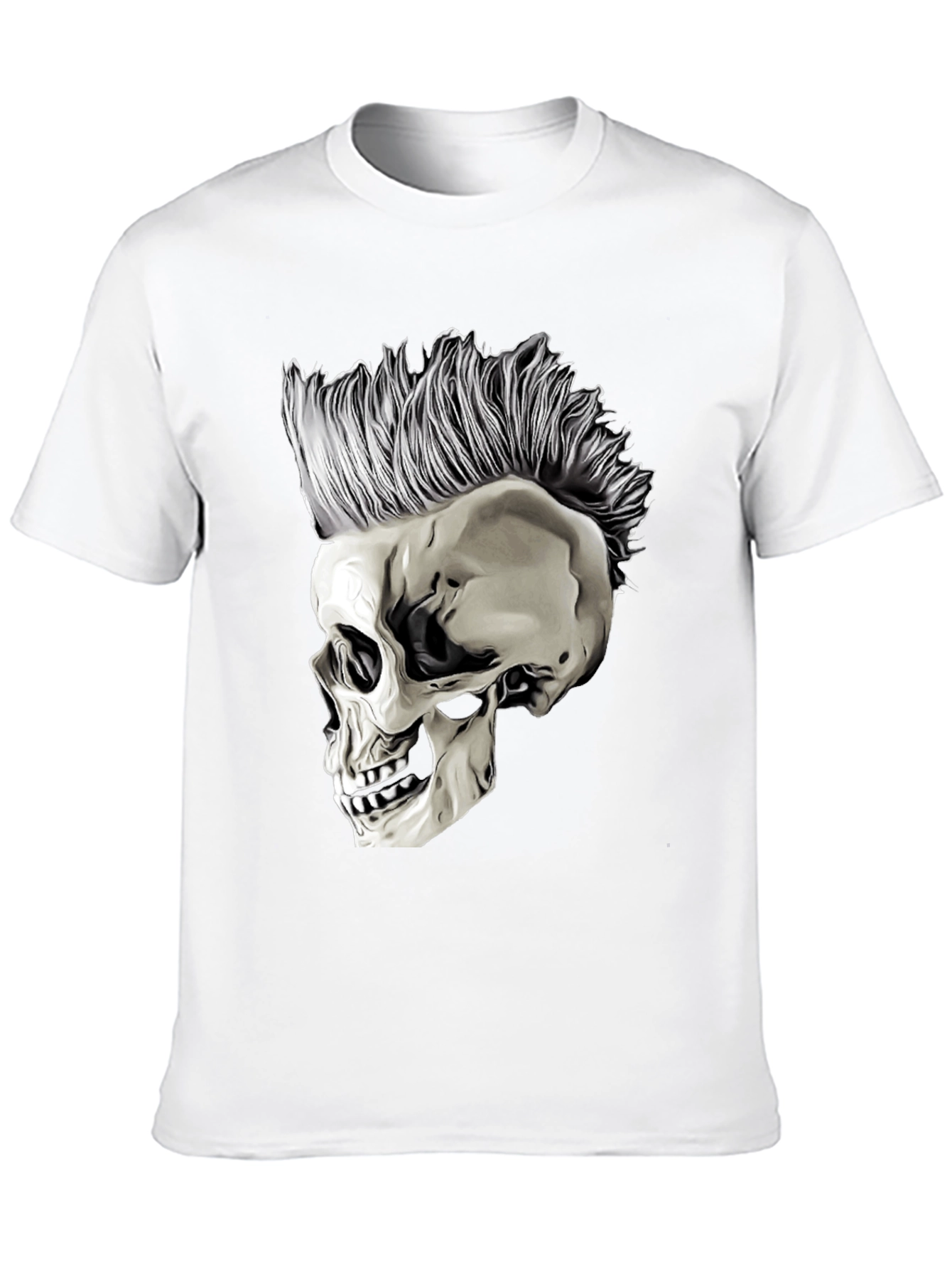 Skull with Mohawk Graphic T-Shirt