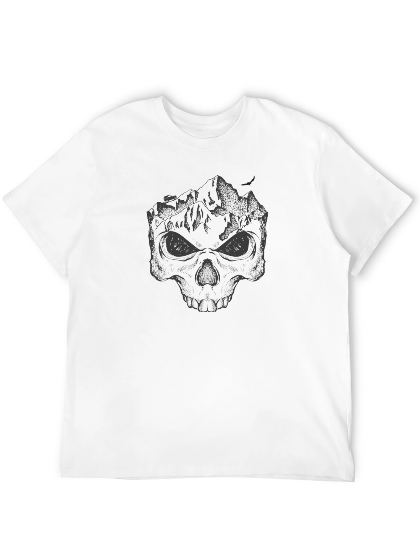 Skull Mountain Graphic Tee - Mens Black T-Shirt