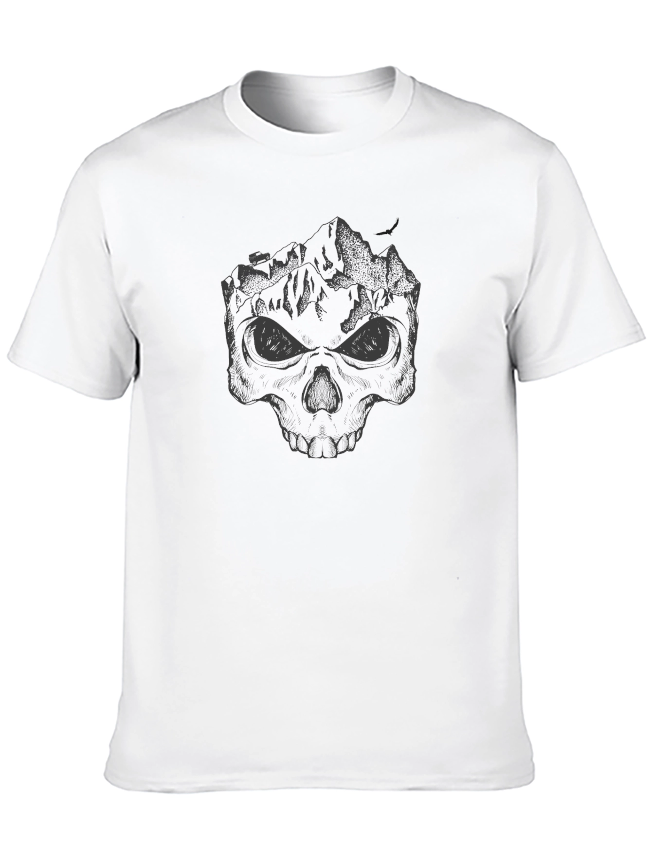 Skull Mountain Graphic Tee - Mens Black T-Shirt