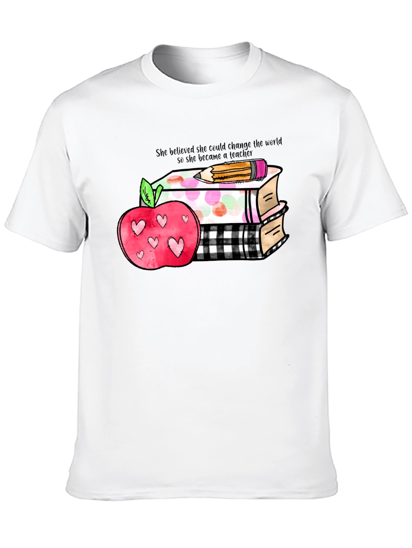 Teacher Apple Books T-Shirt