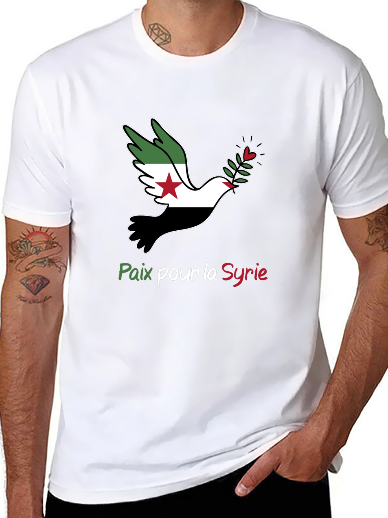 Peace for Syria Dove Graphic T-Shirt