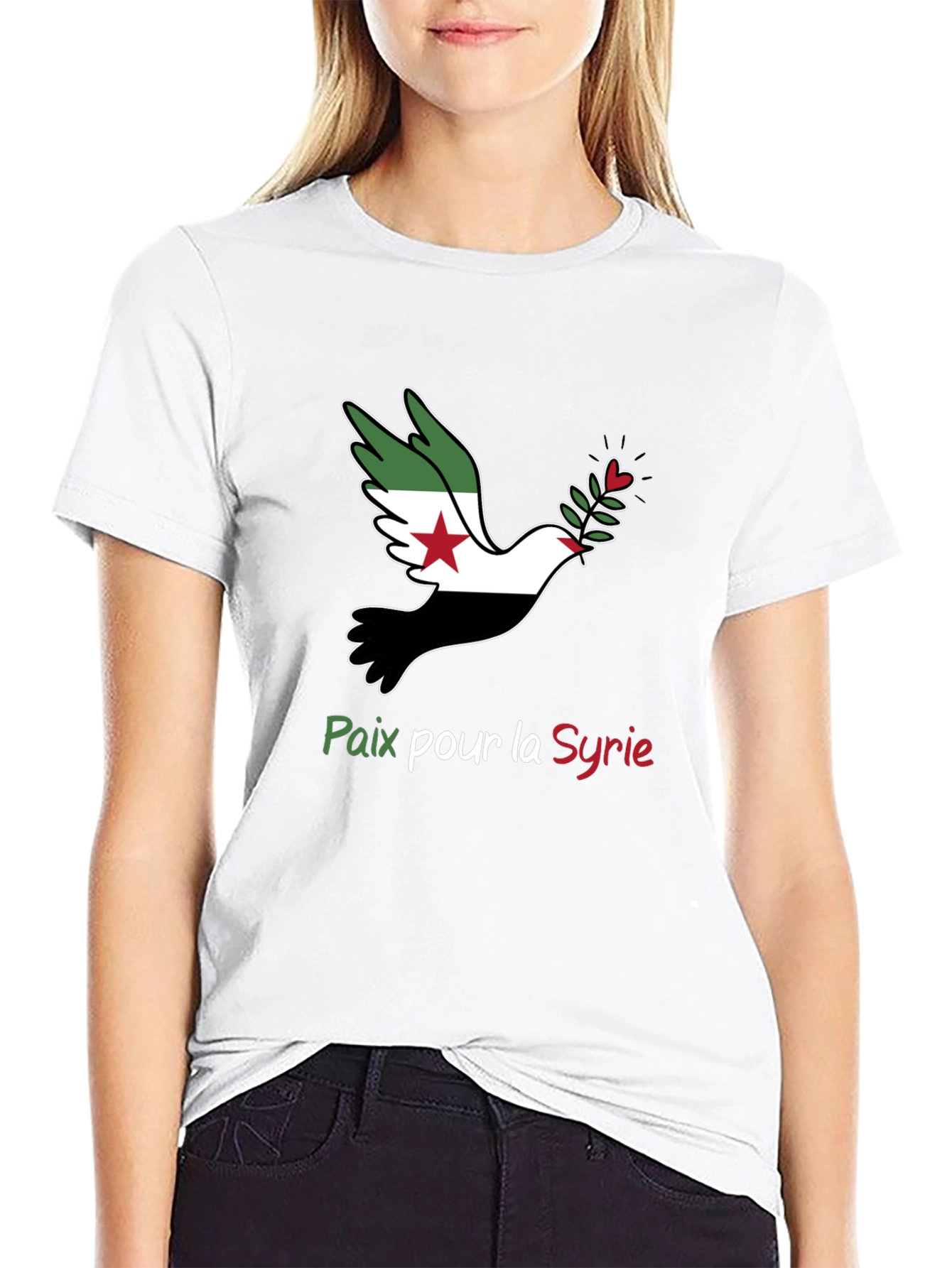 Peace for Syria Dove Graphic T-Shirt