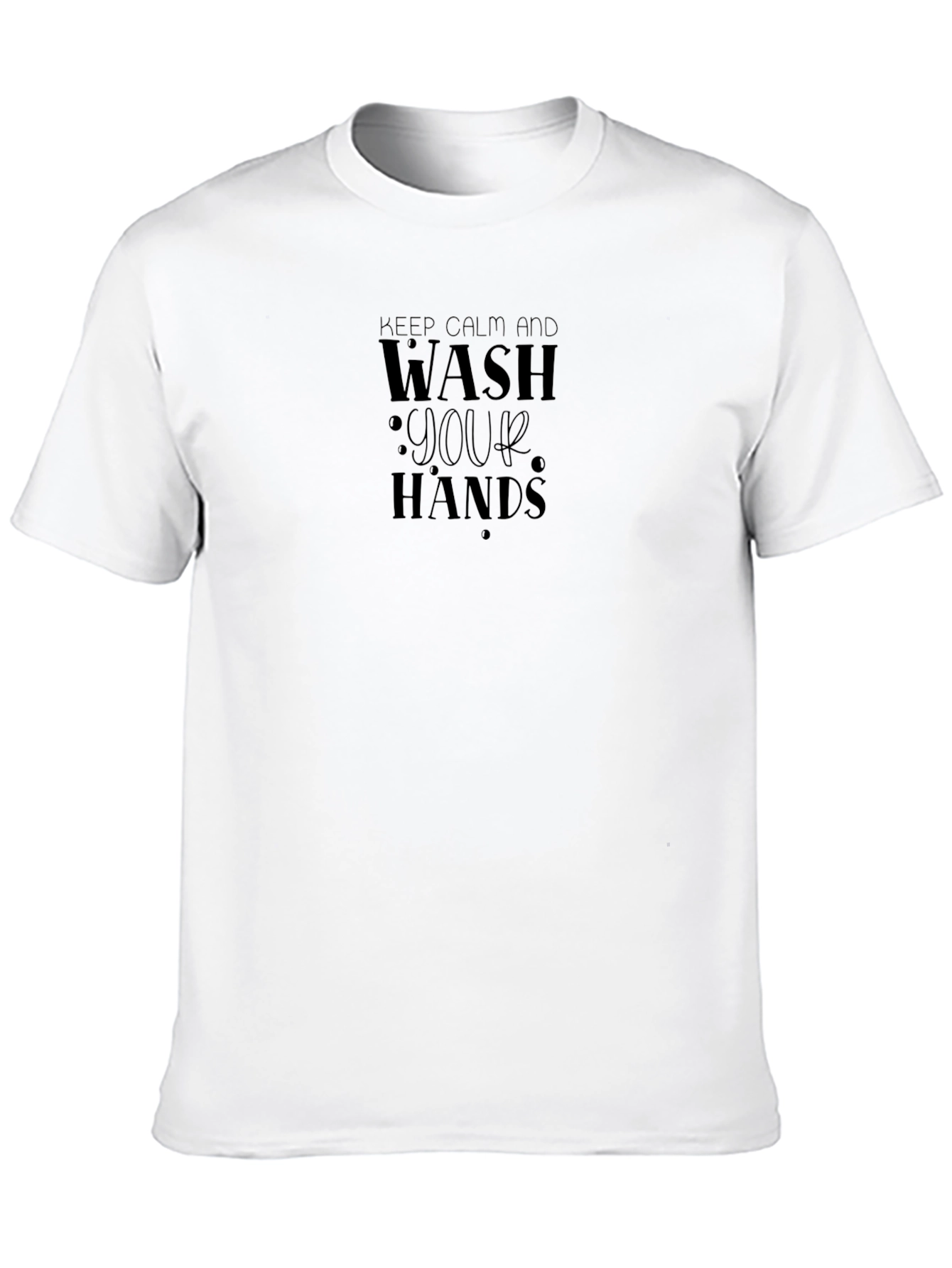 Keep Calm Wash Your Hands Graphic Tee - Black