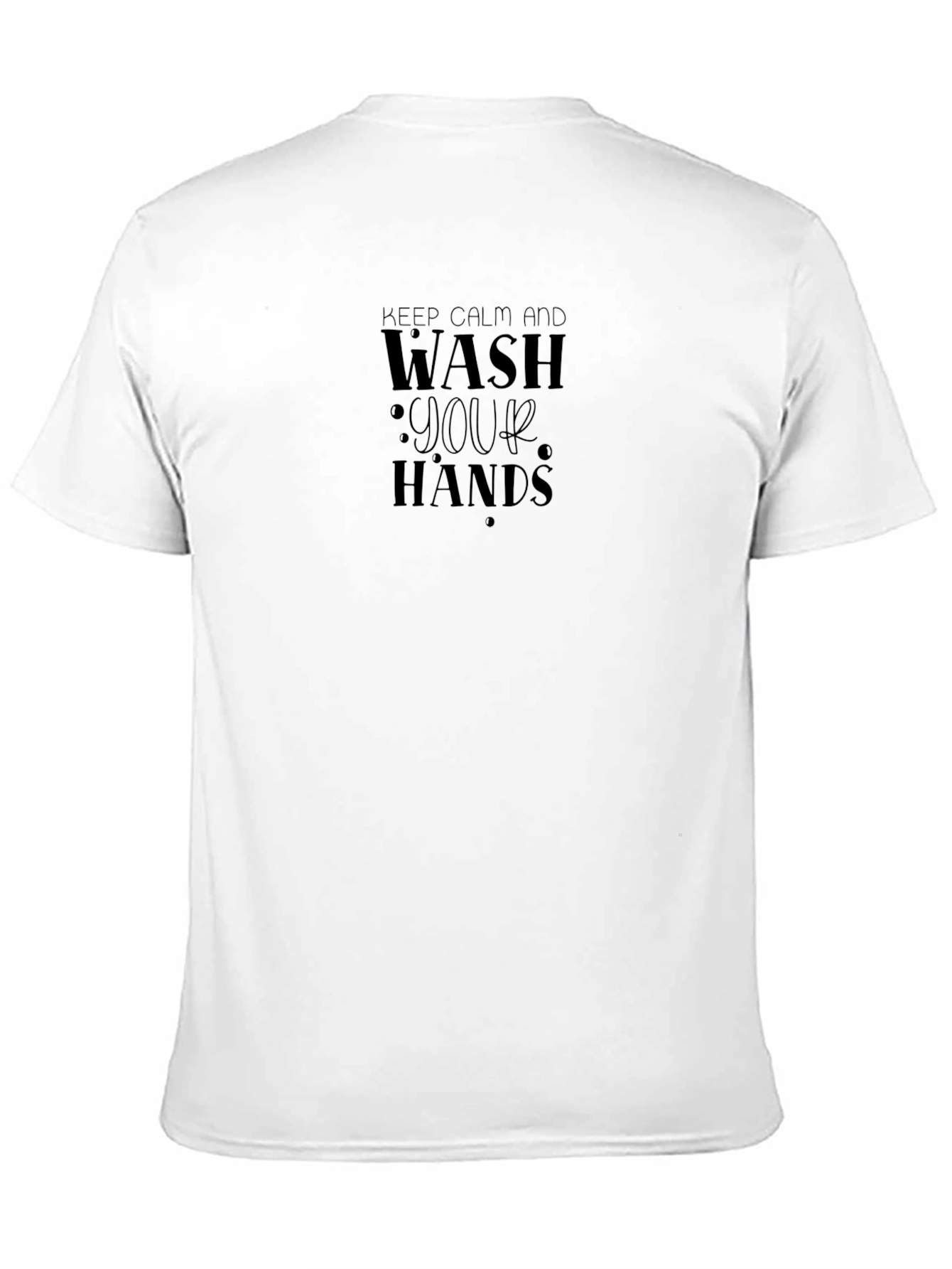 Keep Calm Wash Your Hands Graphic Tee - Black