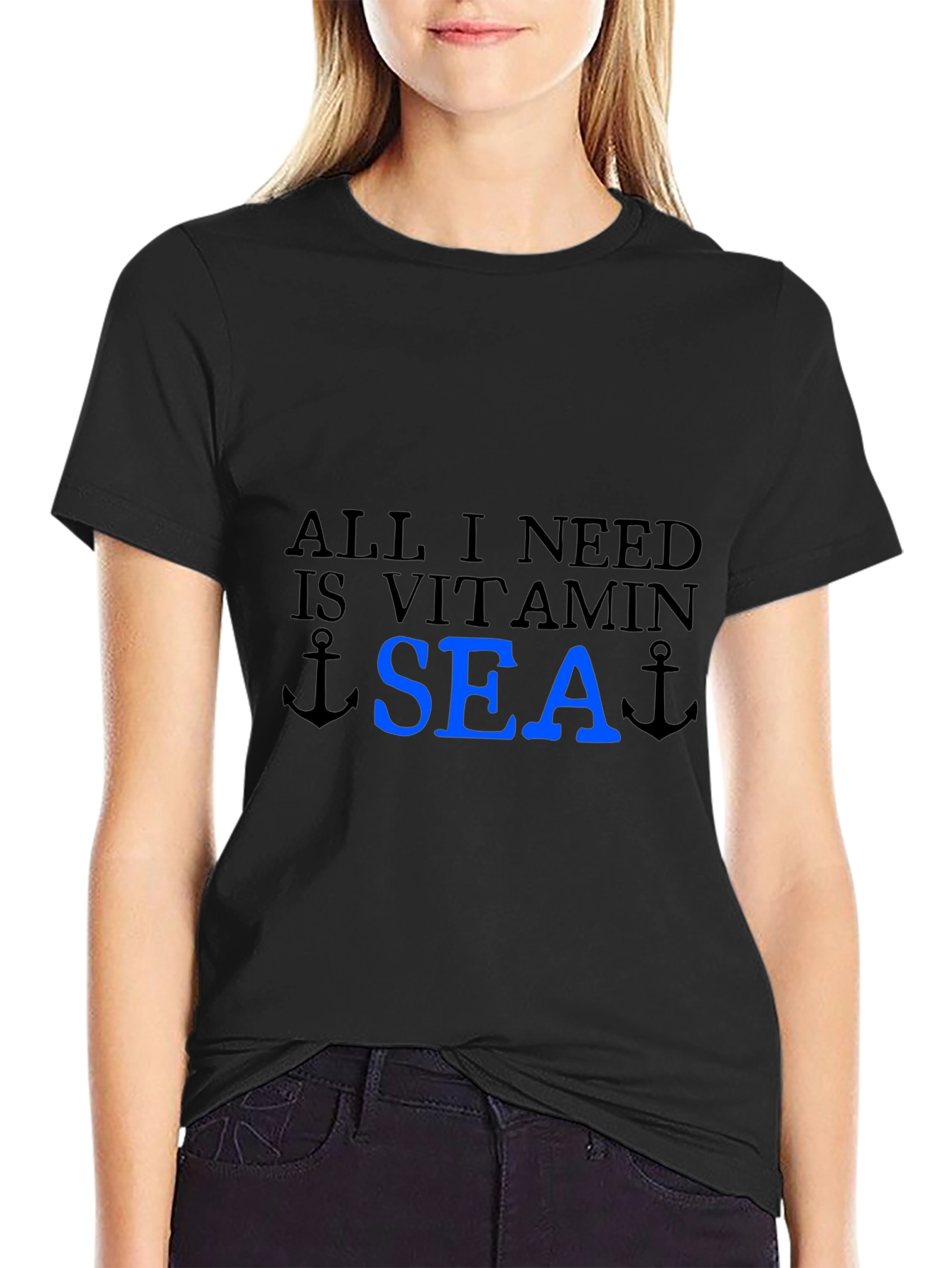 Vitamin Sea T-Shirt - Black Cotton Tee