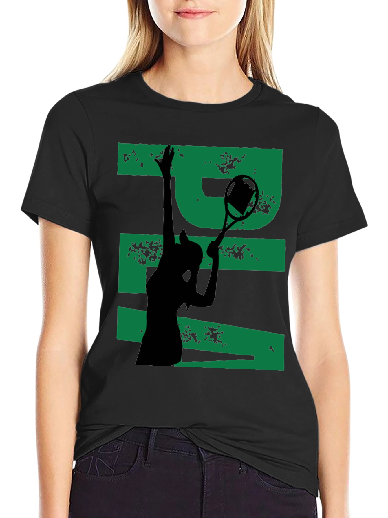 Tennis Player Silhouette Graphic Tee