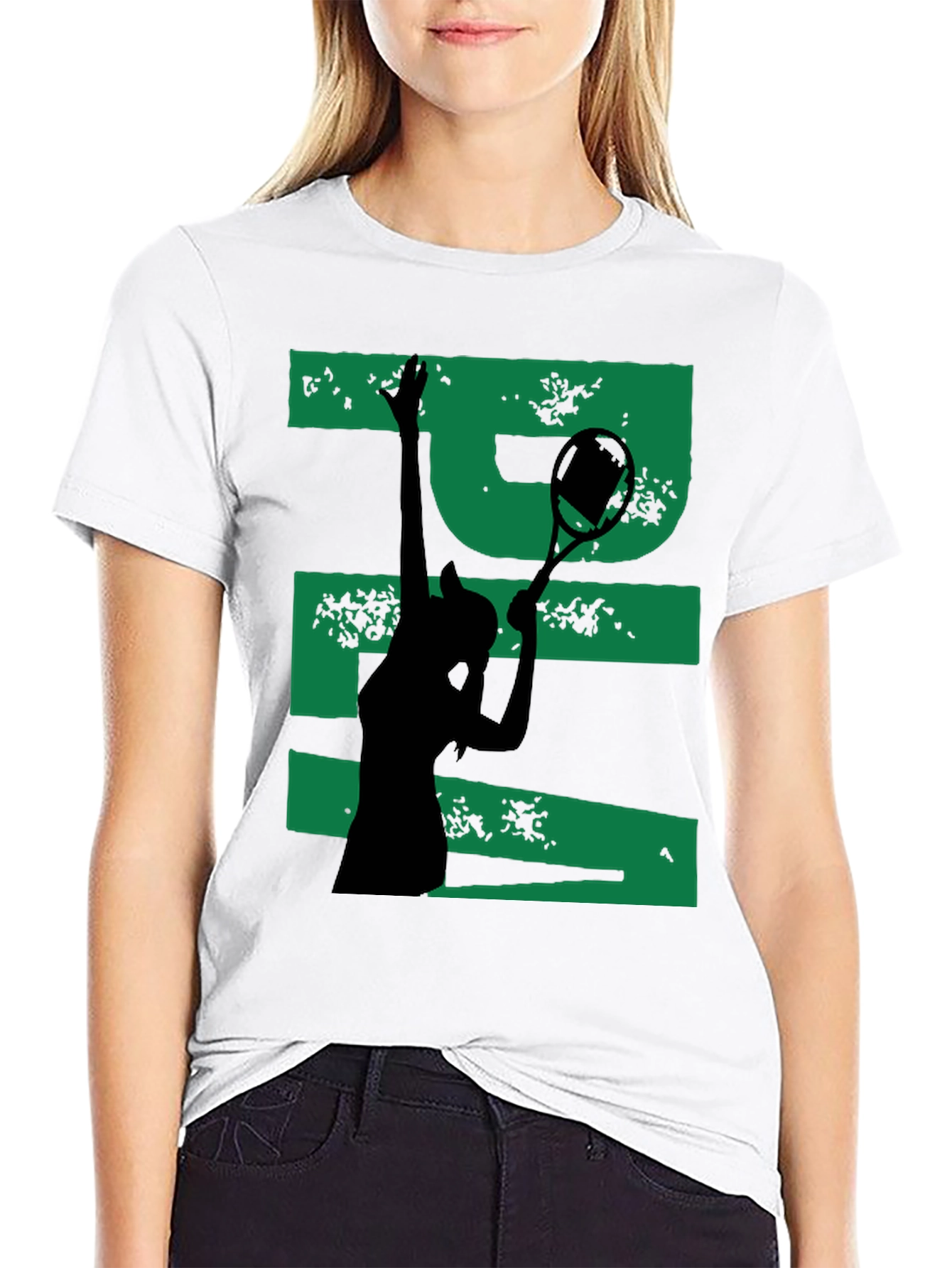 Tennis Player Silhouette Graphic Tee