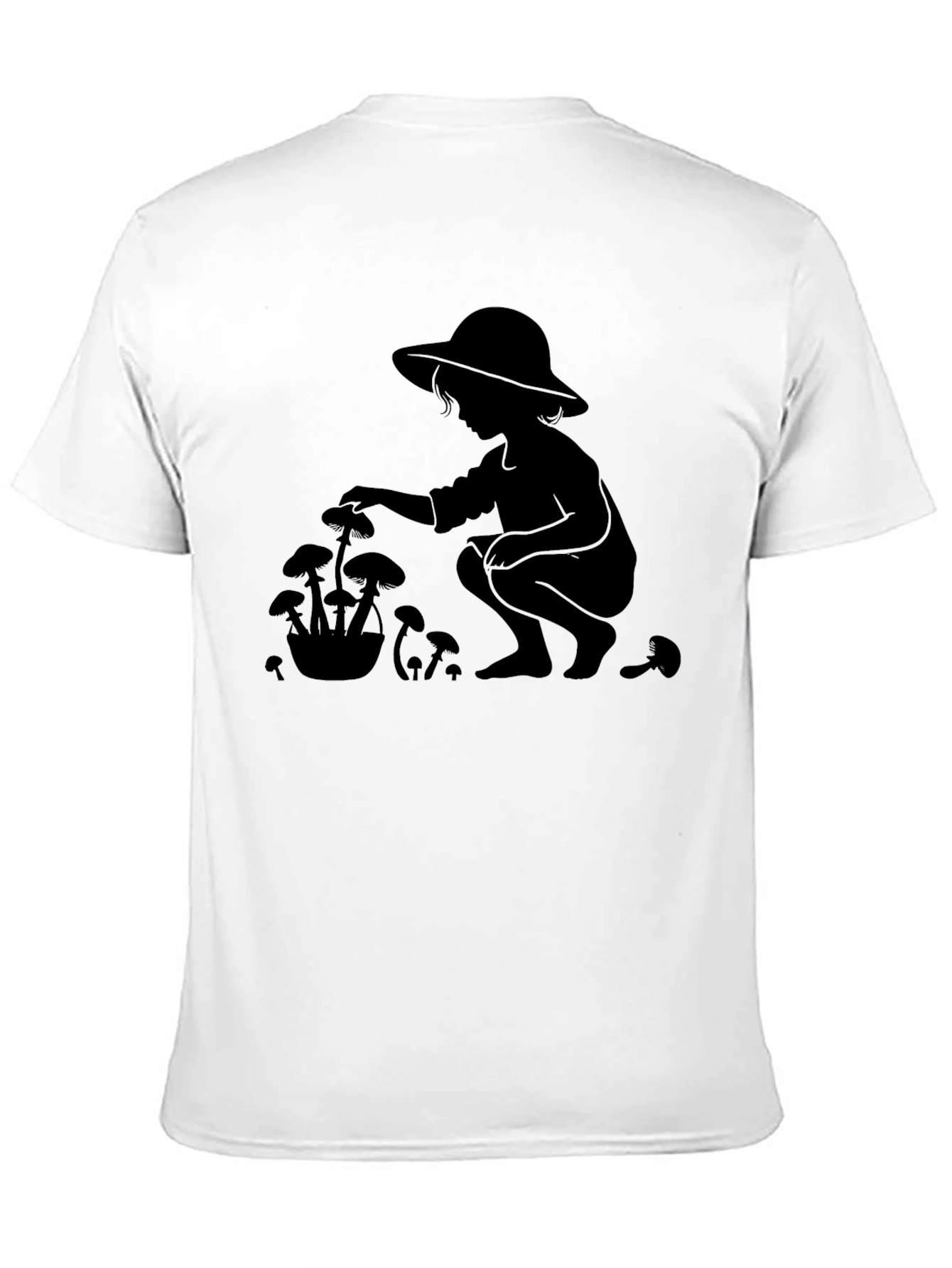 Mushroom Picker Graphic Tee - Black Cotton T-Shirt
