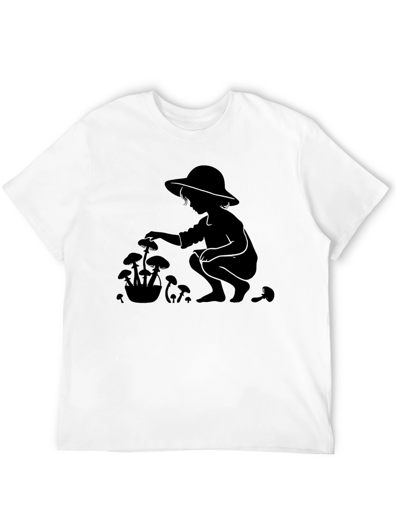 Mushroom Picker Graphic Tee - Black Cotton T-Shirt