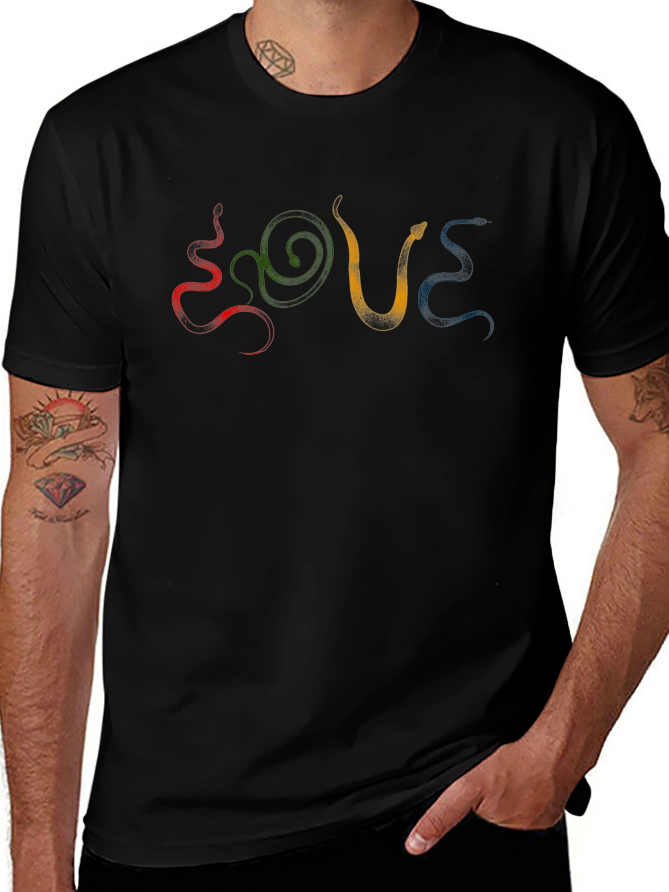 Snake Love T-Shirt - Artistic Graphic Tee
