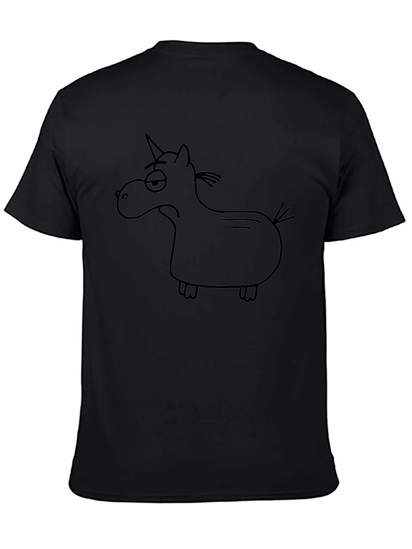 Funny Grumpy Unicorn Black T-Shirt