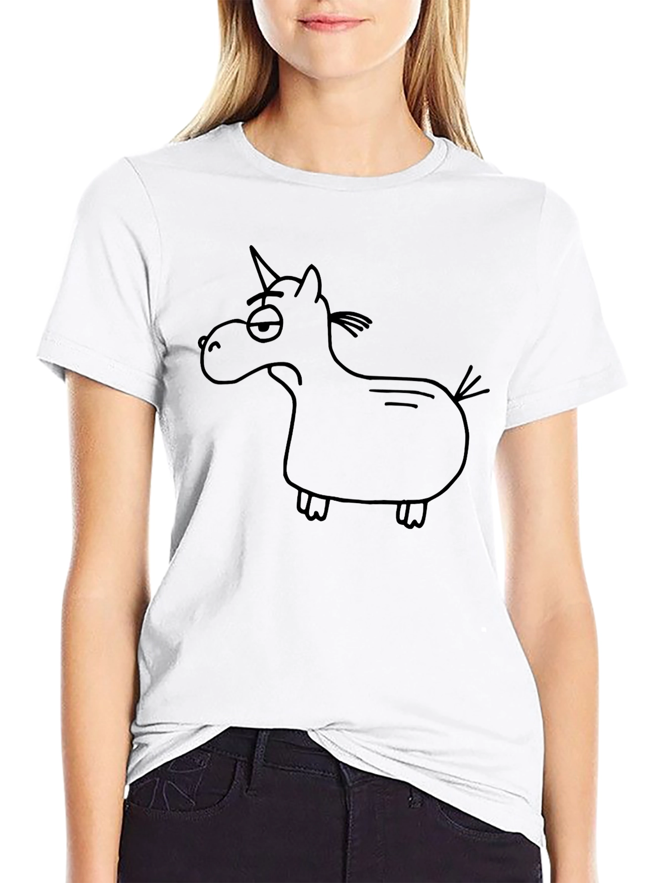 Funny Grumpy Unicorn Black T-Shirt