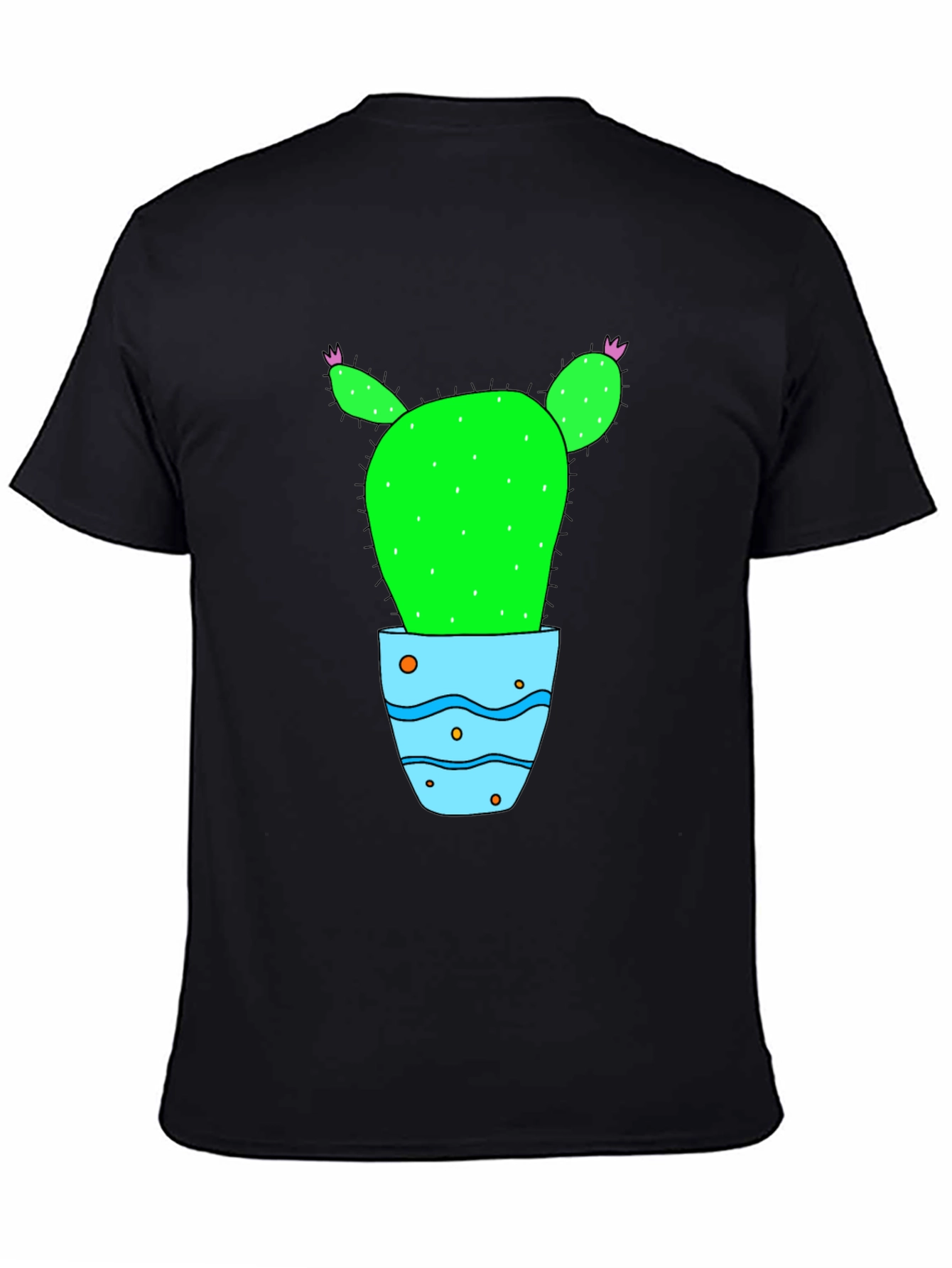 Cactus in Pot Graphic Tee - Black