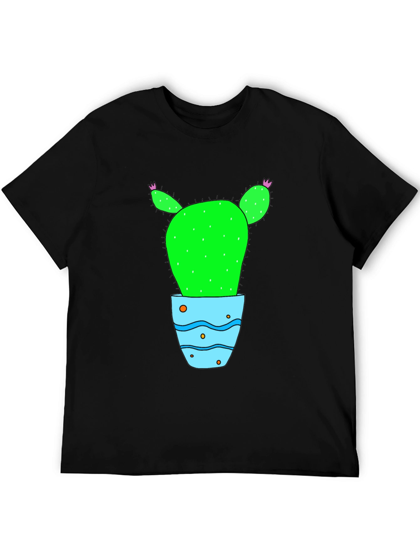 Cactus in Pot Graphic Tee - Black