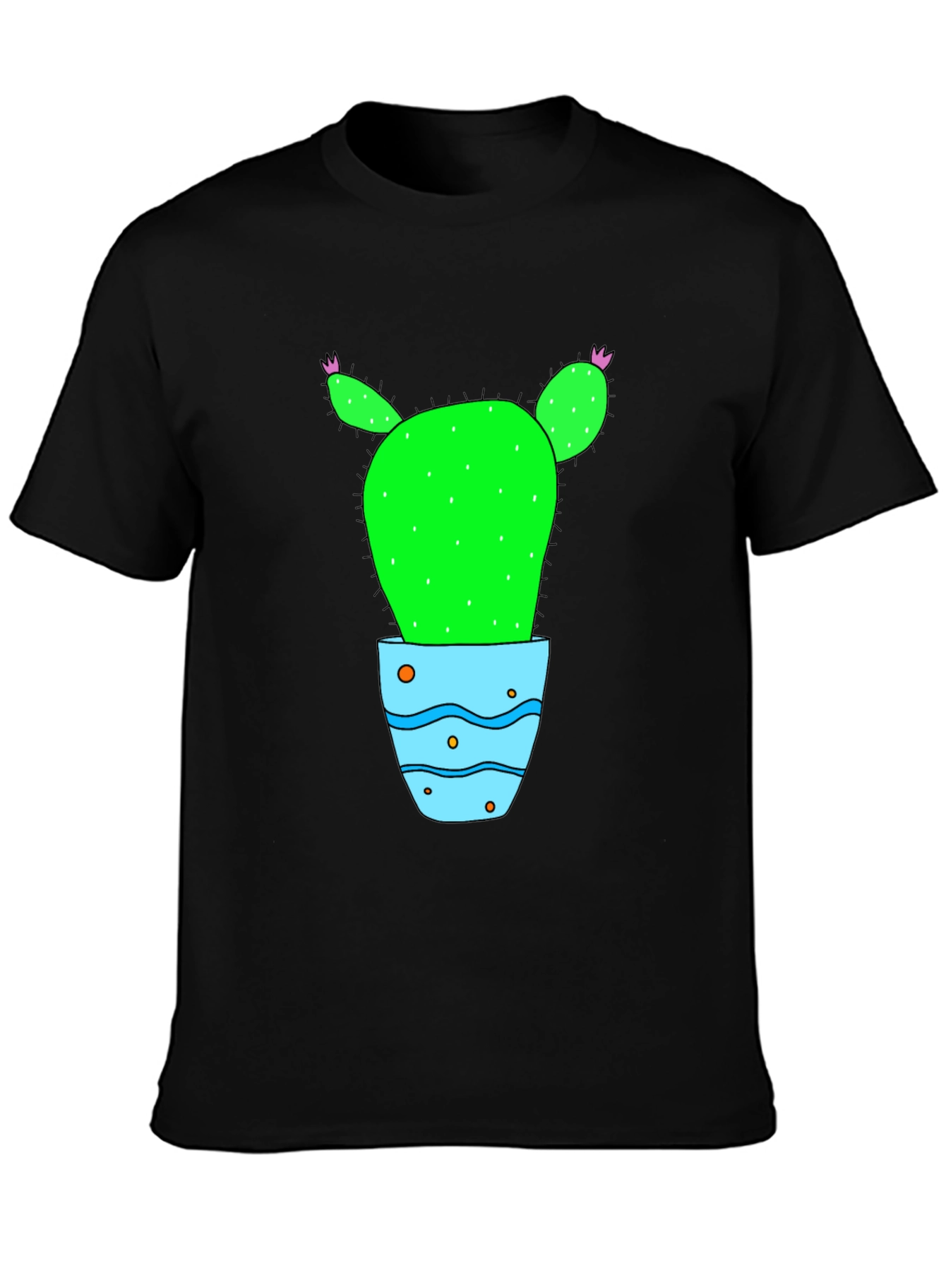 Cactus in Pot Graphic Tee - Black