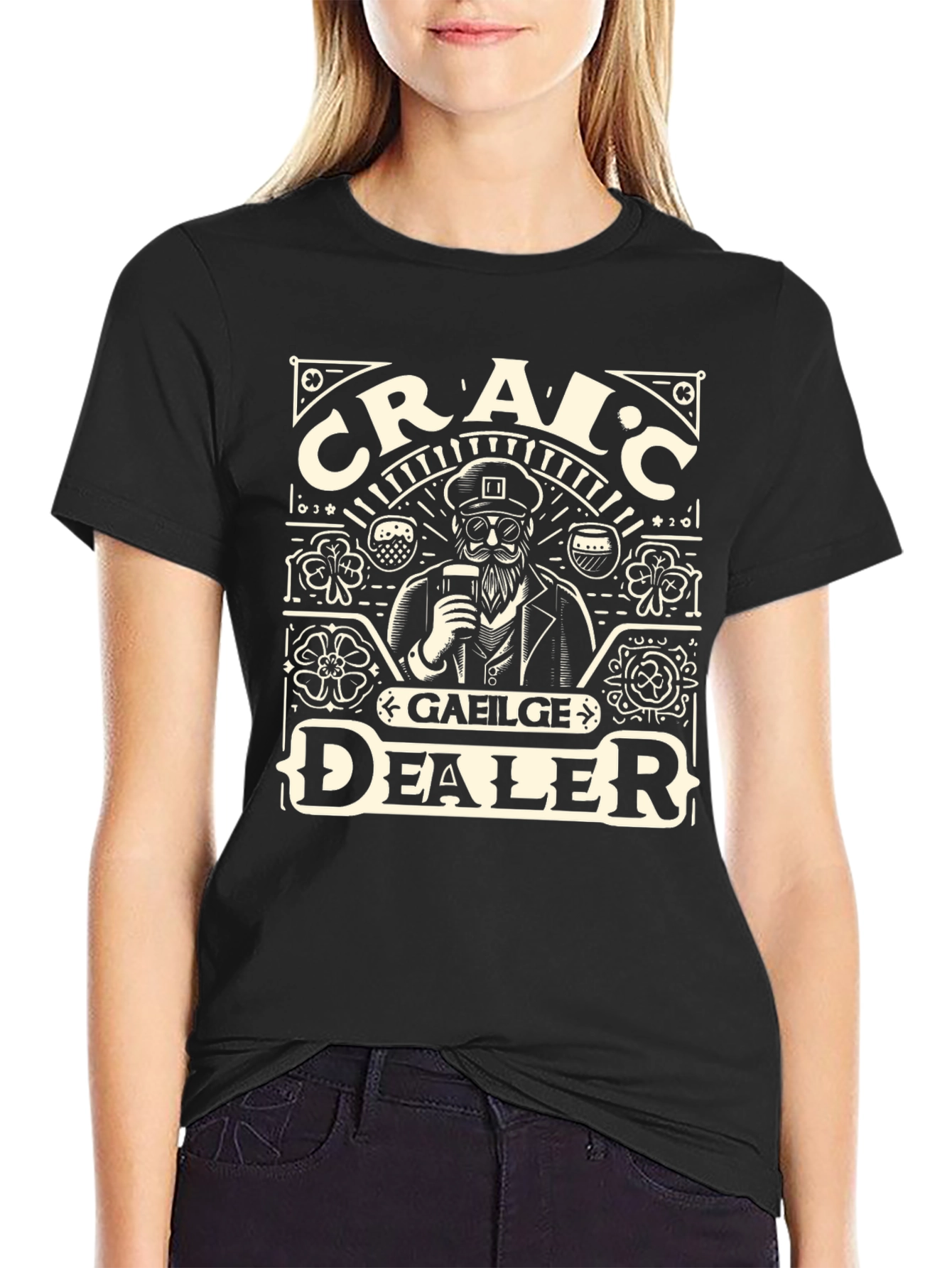 Craic Gaeilge Dealer Graphic T-Shirt