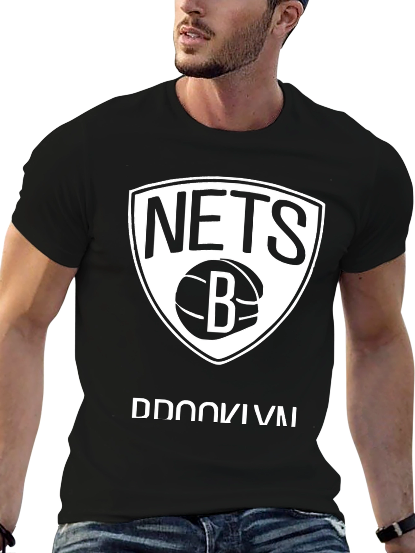 Brooklyn Nets Black Graphic T-Shirt