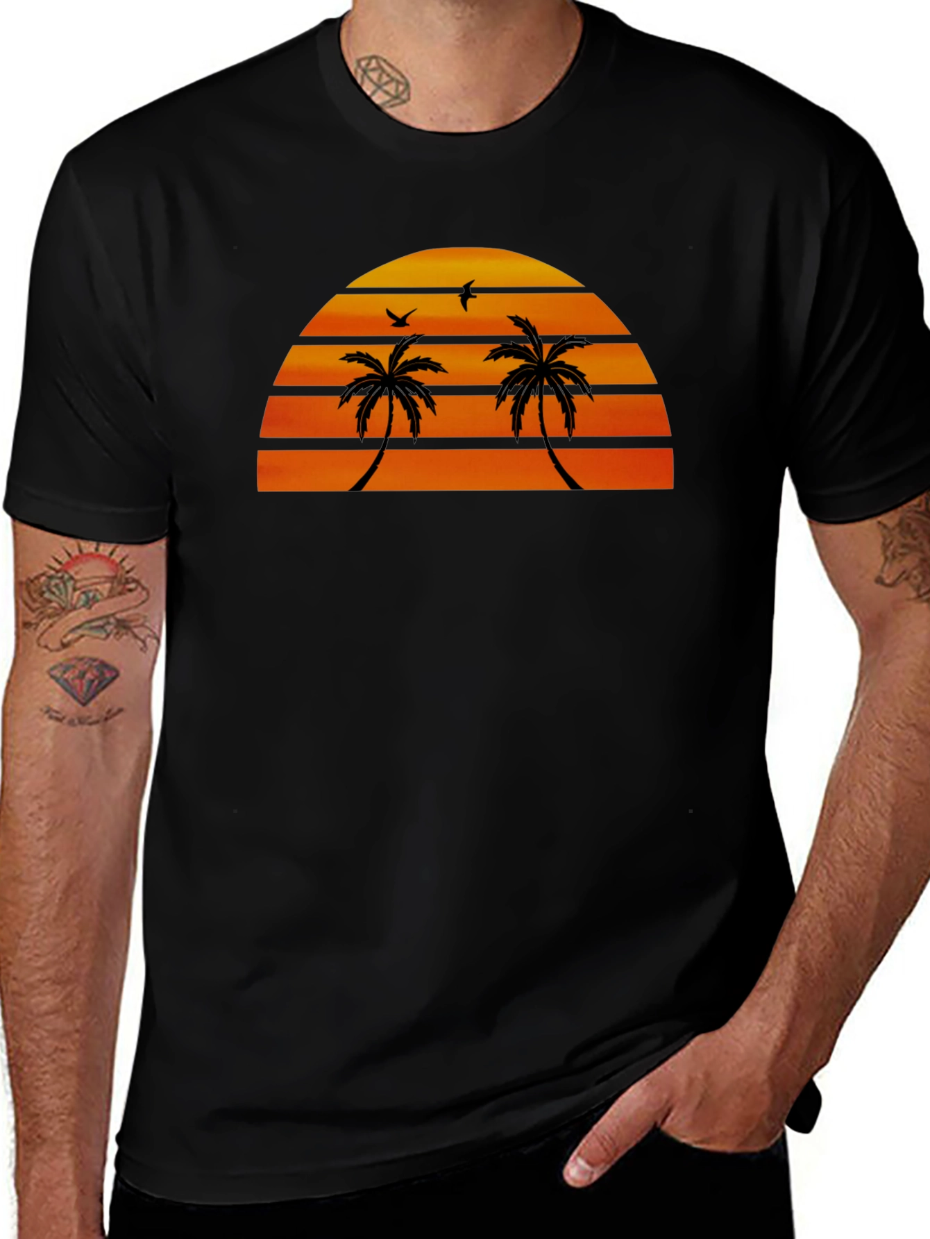 Sunset Palm Tree Graphic Tee