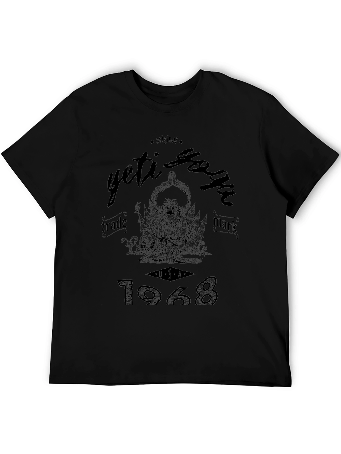 Yeti Yoga Black Graphic T-Shirt