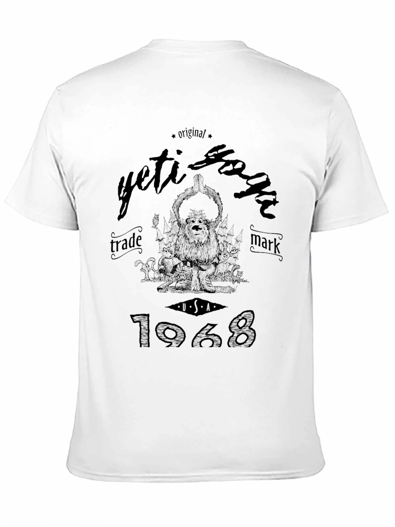 Yeti Yoga Black Graphic T-Shirt