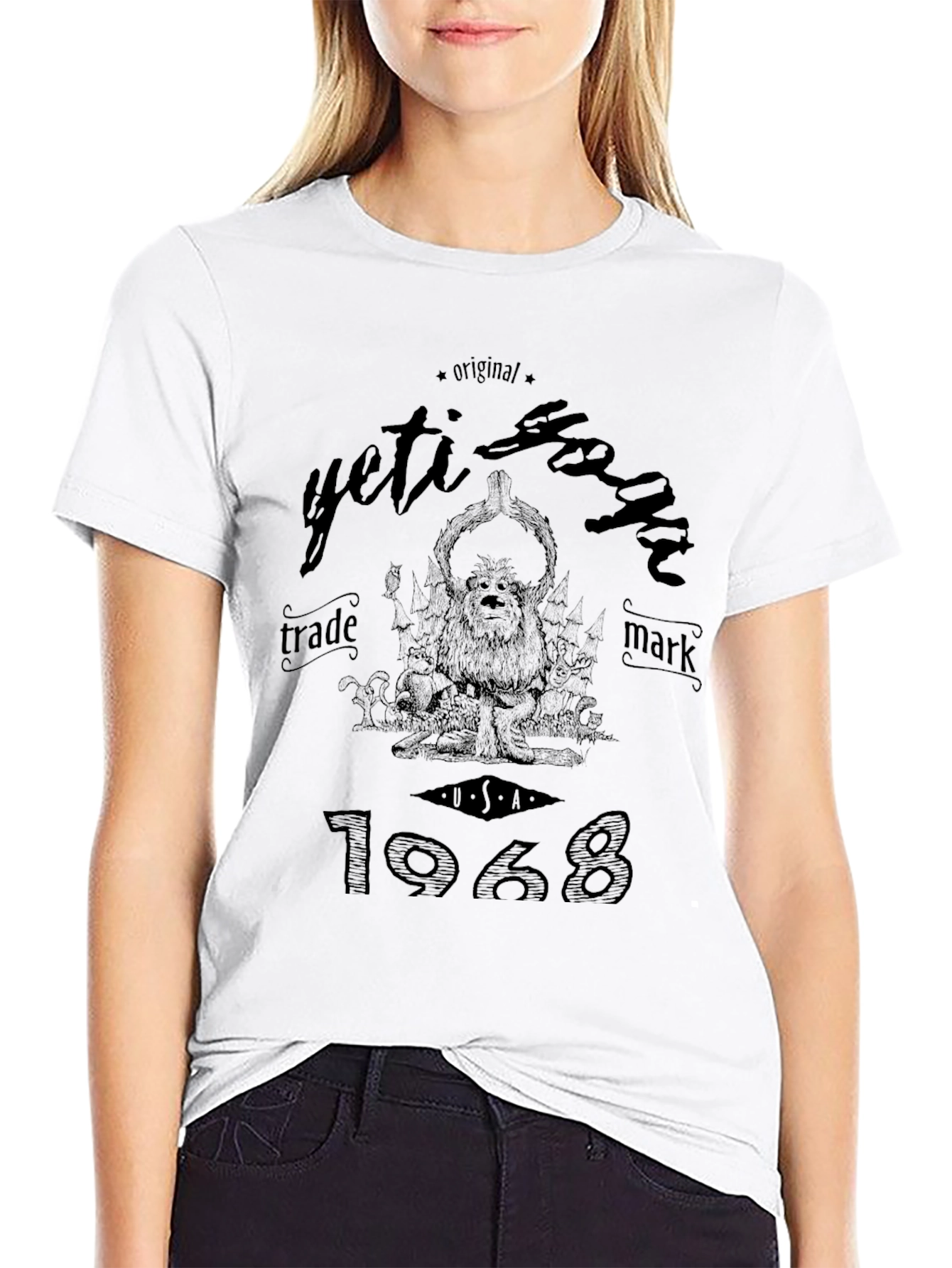 Yeti Yoga Black Graphic T-Shirt