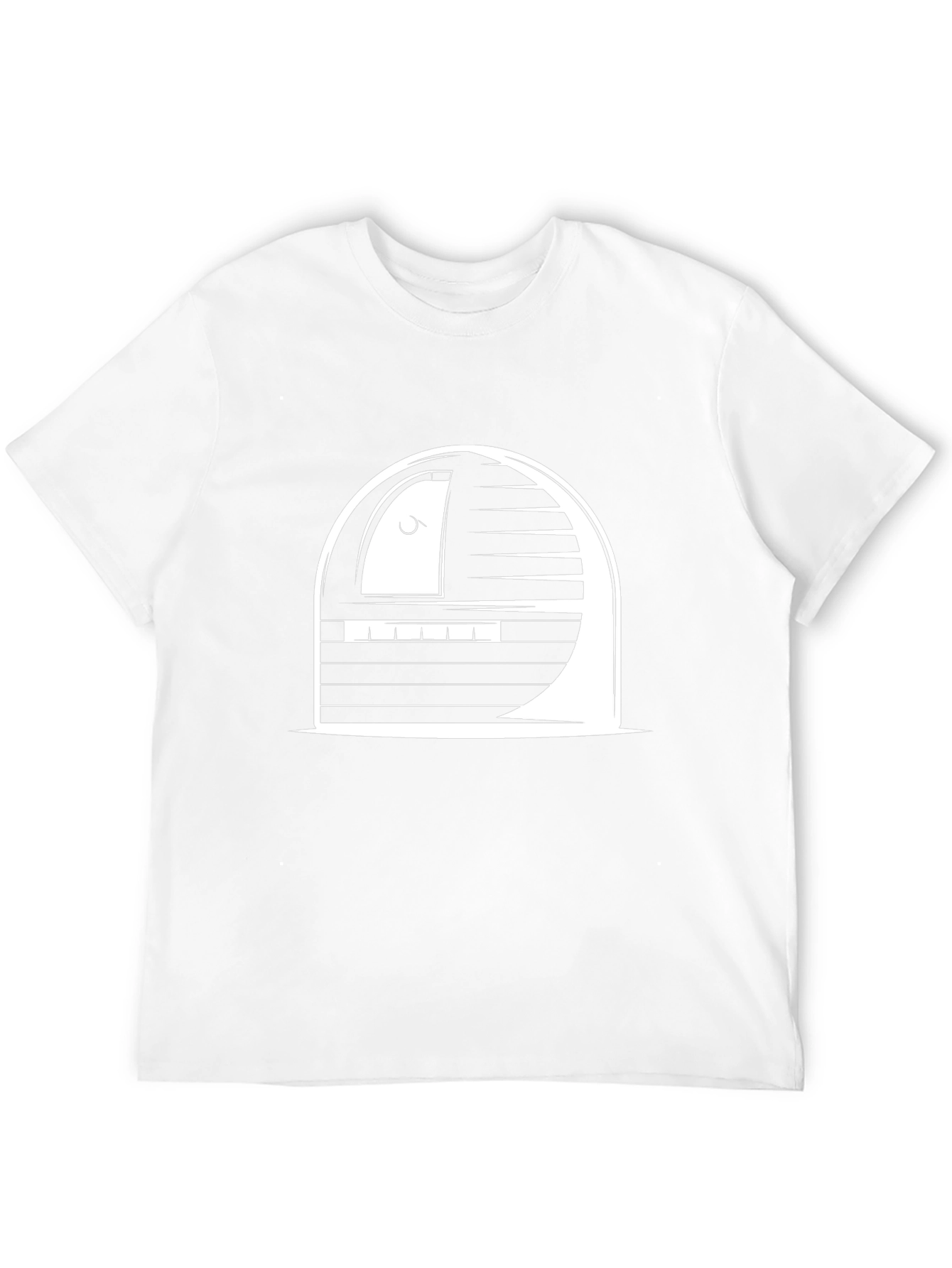 Unique White Graphic Print Black T-Shirt