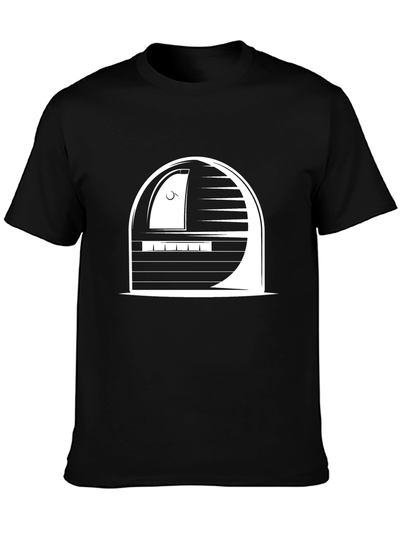 Unique White Graphic Print Black T-Shirt