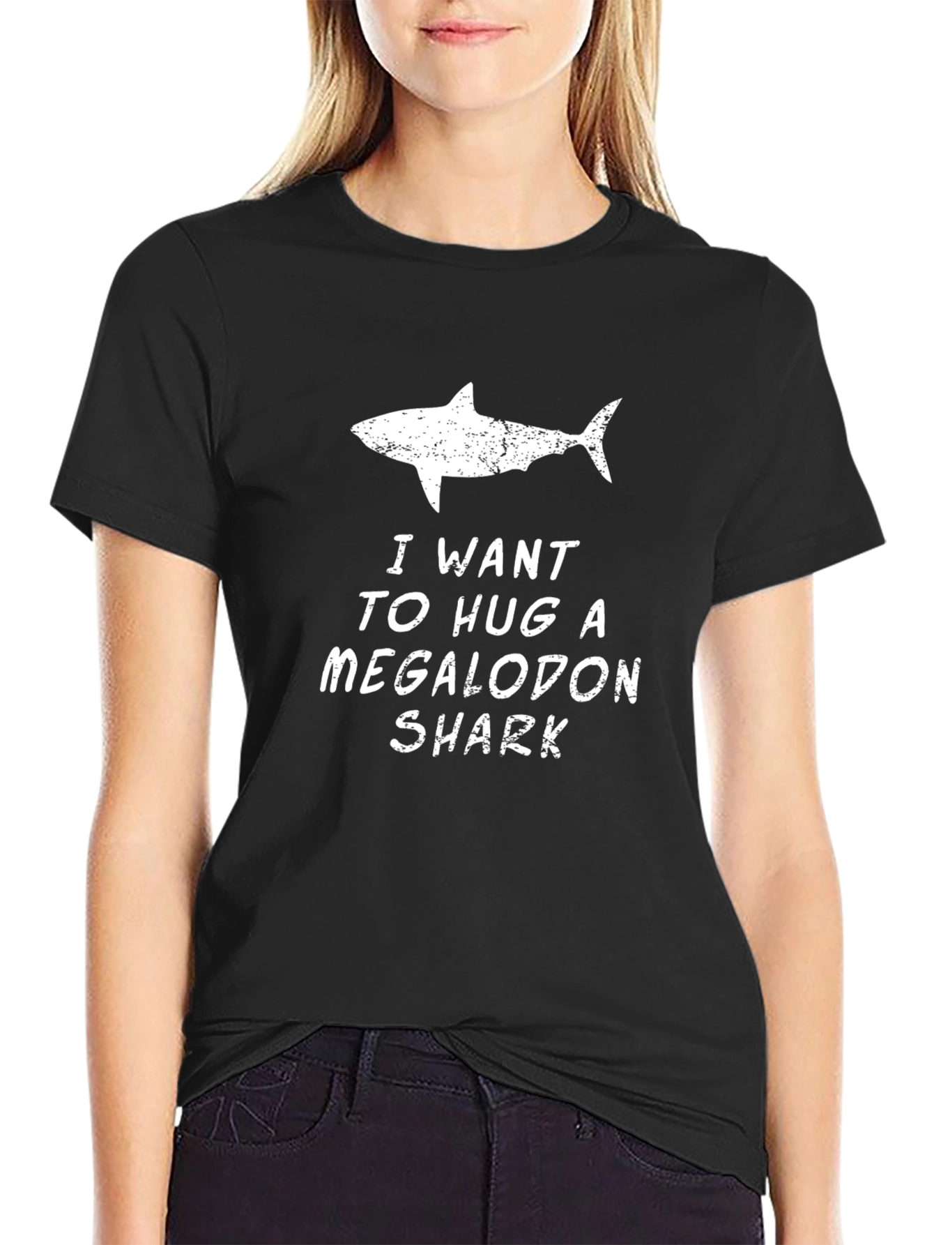 I Want to Hug a Megalodon Shark Graphic Tee