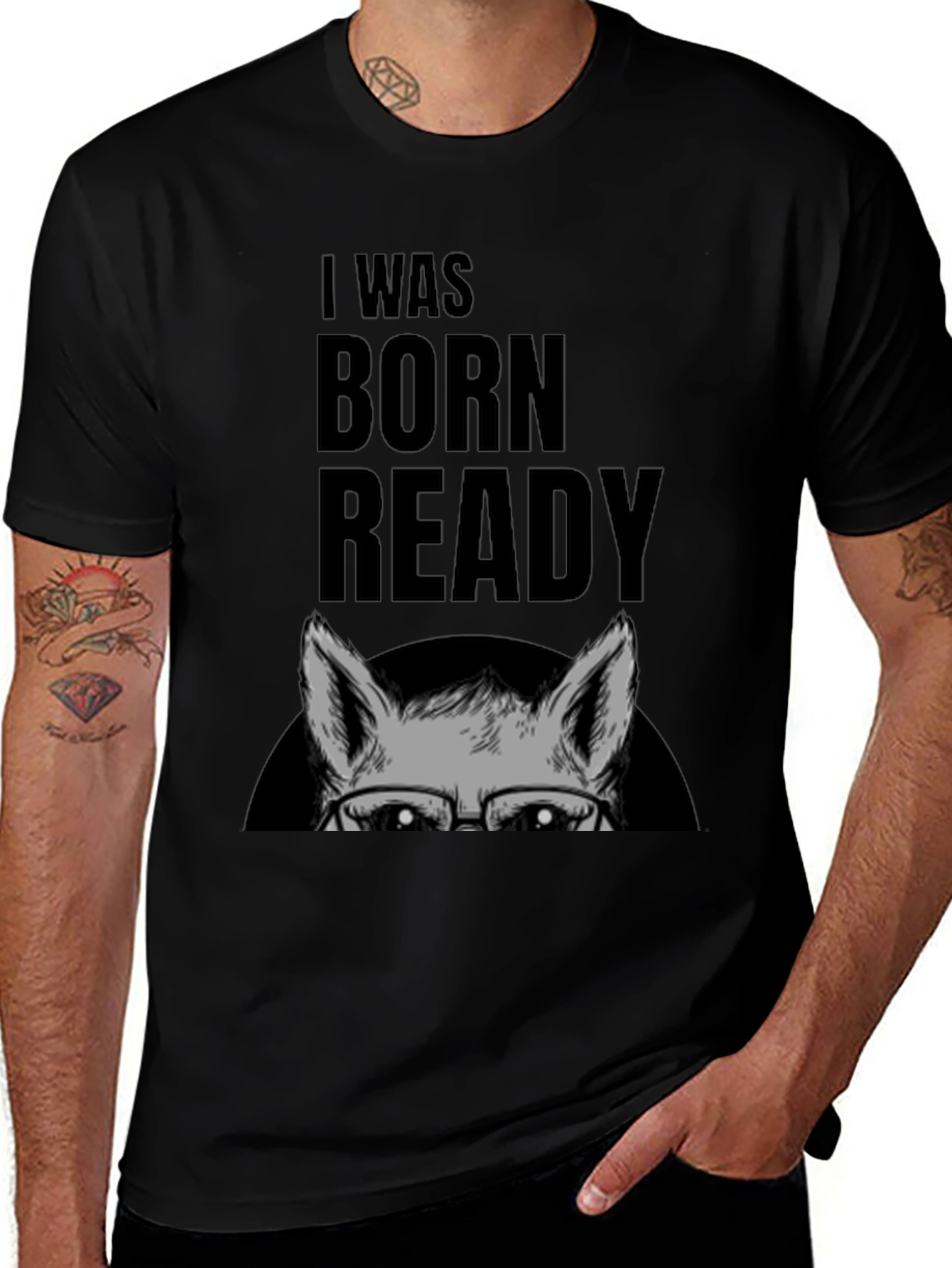 I Was Born Ready Wolf Graphic T-Shirt