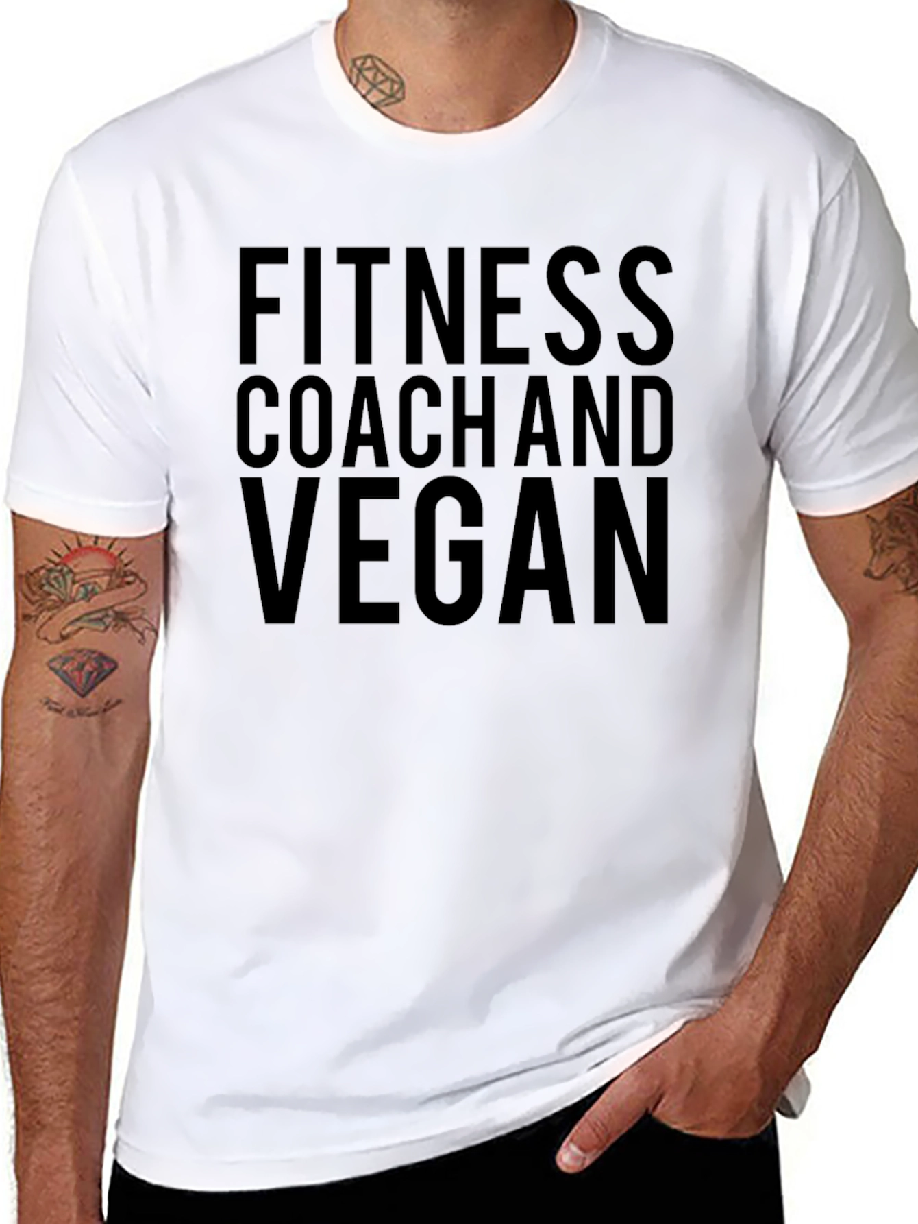 Fitness Coach and Vegan T-Shirt - Black