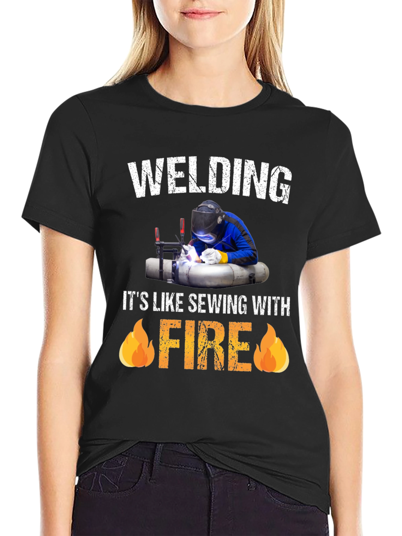 Welding Like Sewing with Fire T-Shirt