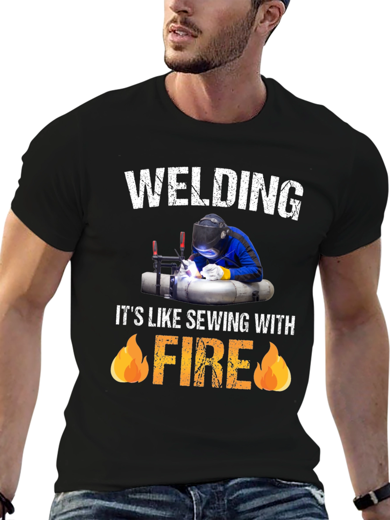 Welding Like Sewing with Fire T-Shirt