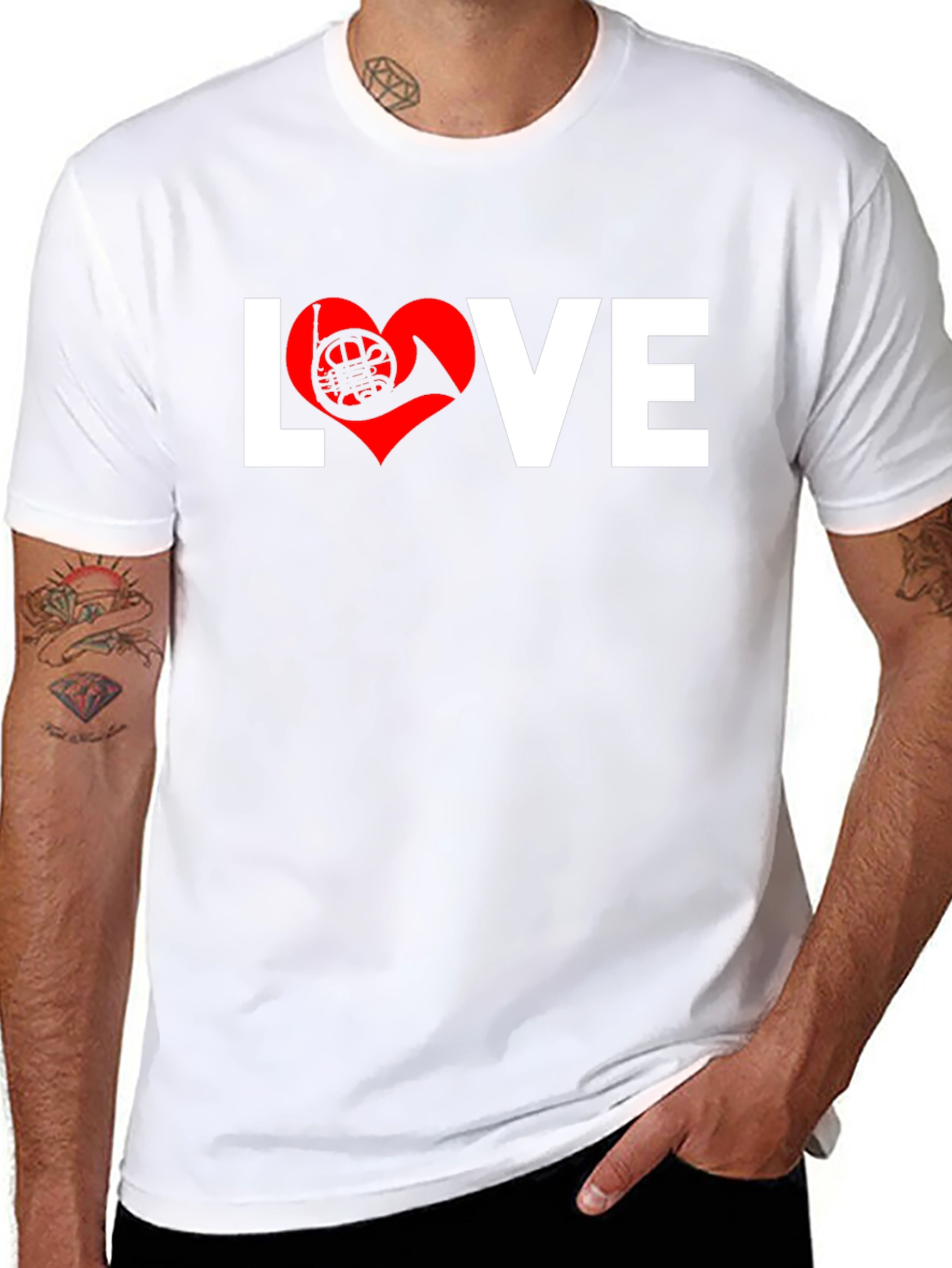 Love French Horn T-Shirt Musician Tee
