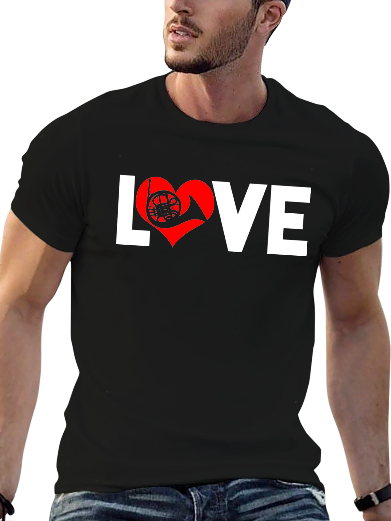 Love French Horn T-Shirt Musician Tee