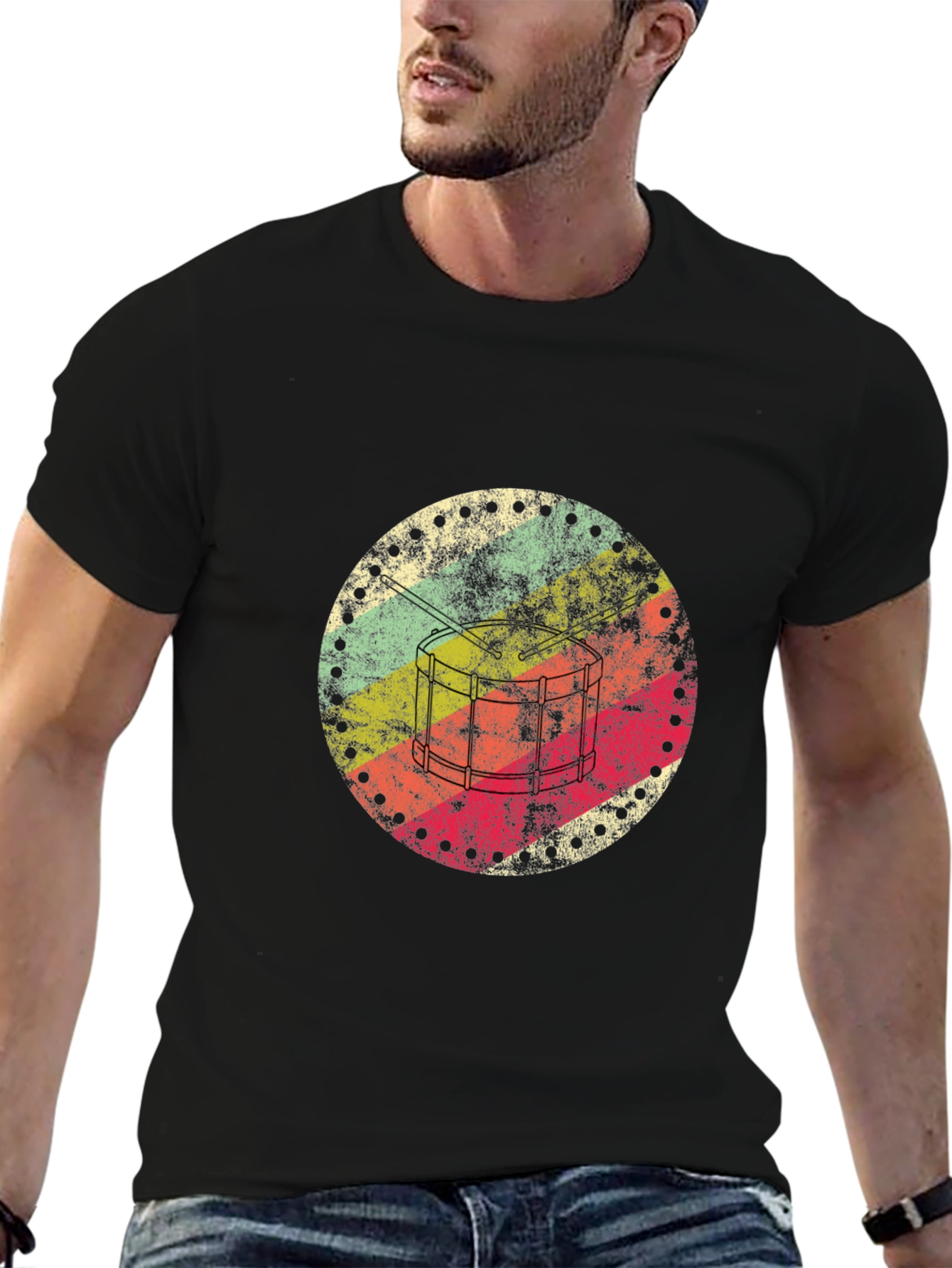 Retro Drum Circle Graphic Tee