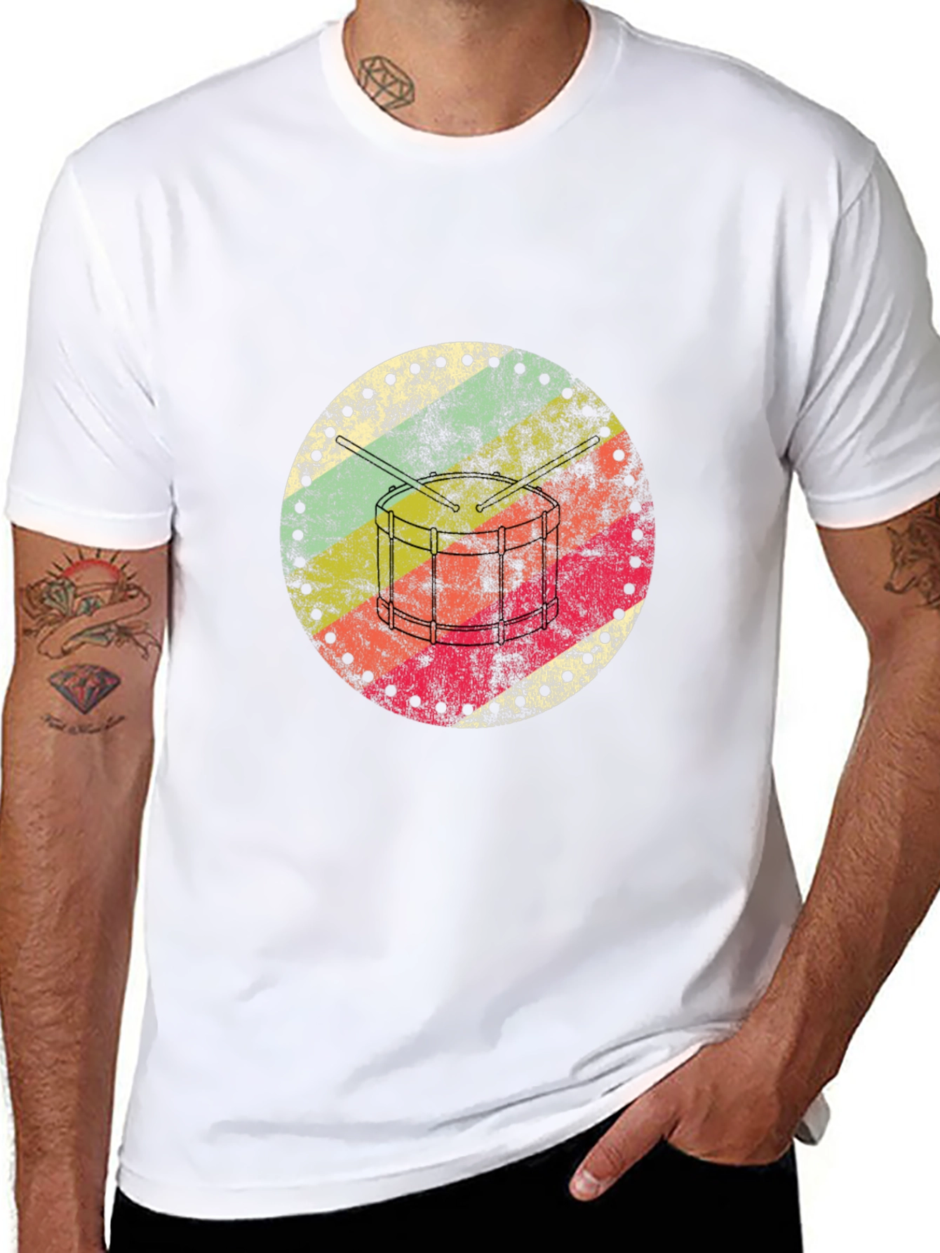Retro Drum Circle Graphic Tee