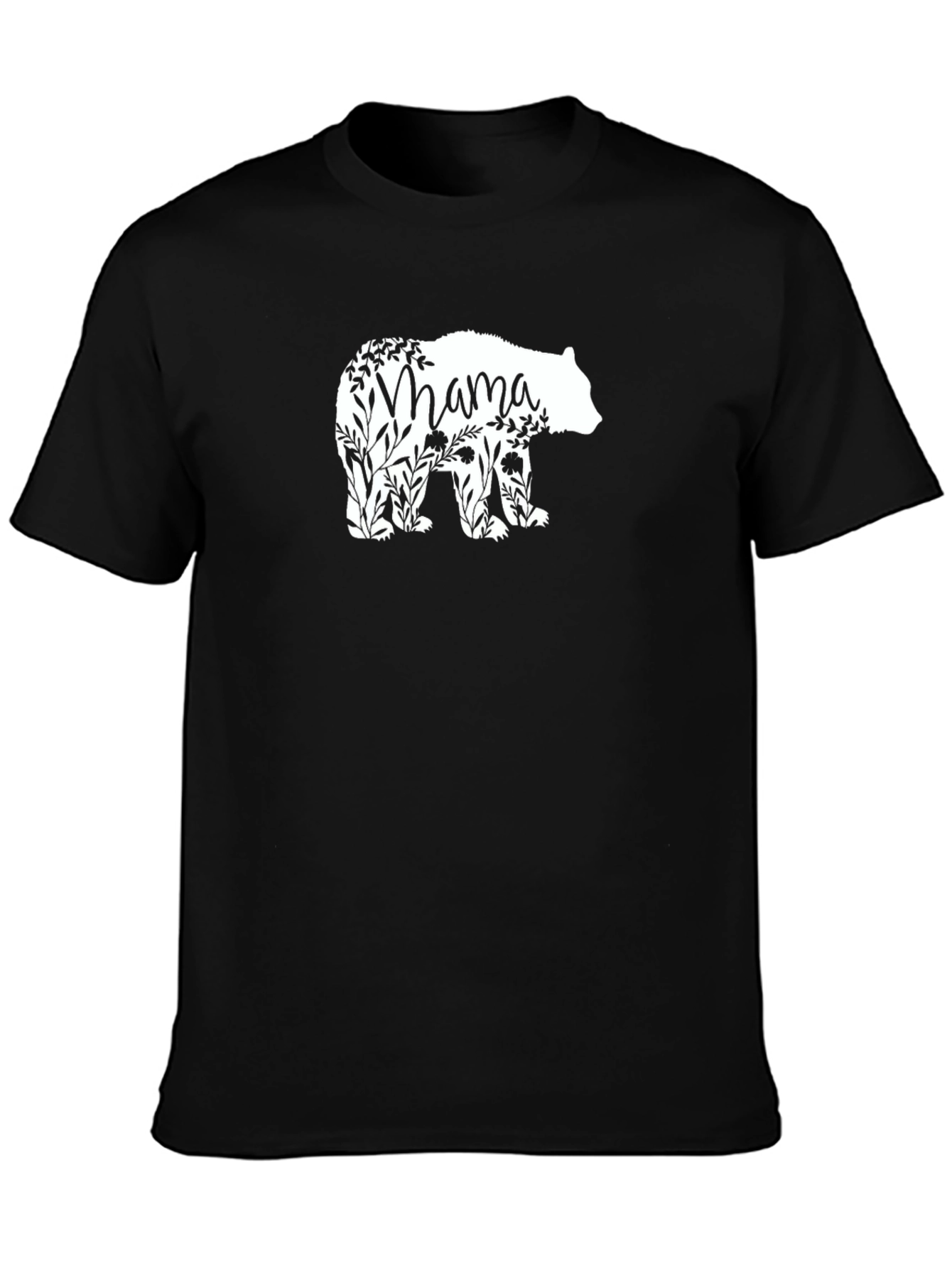 Mama Bear Floral T-Shirt - Black