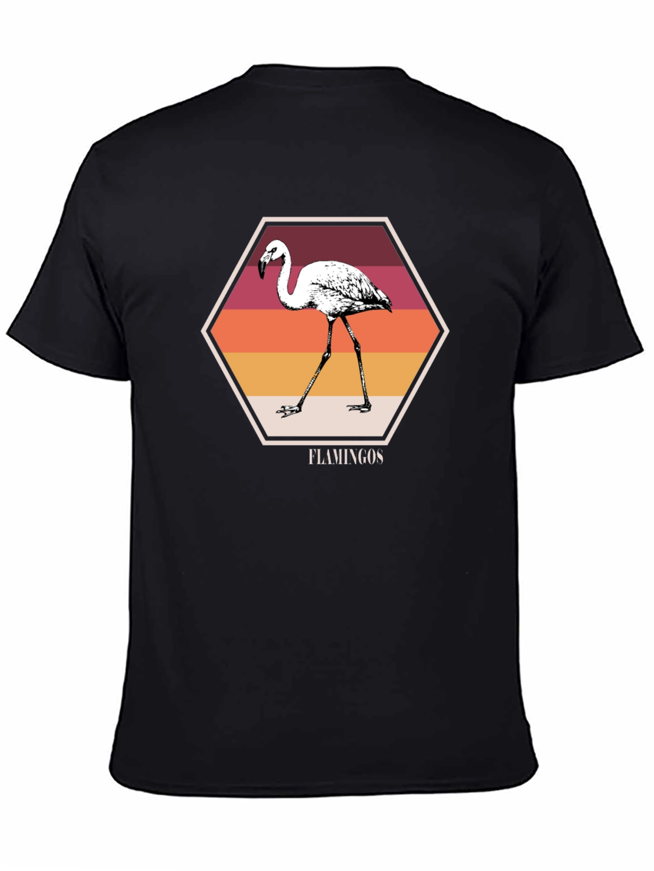 Flamingo Graphic Print Black Tee