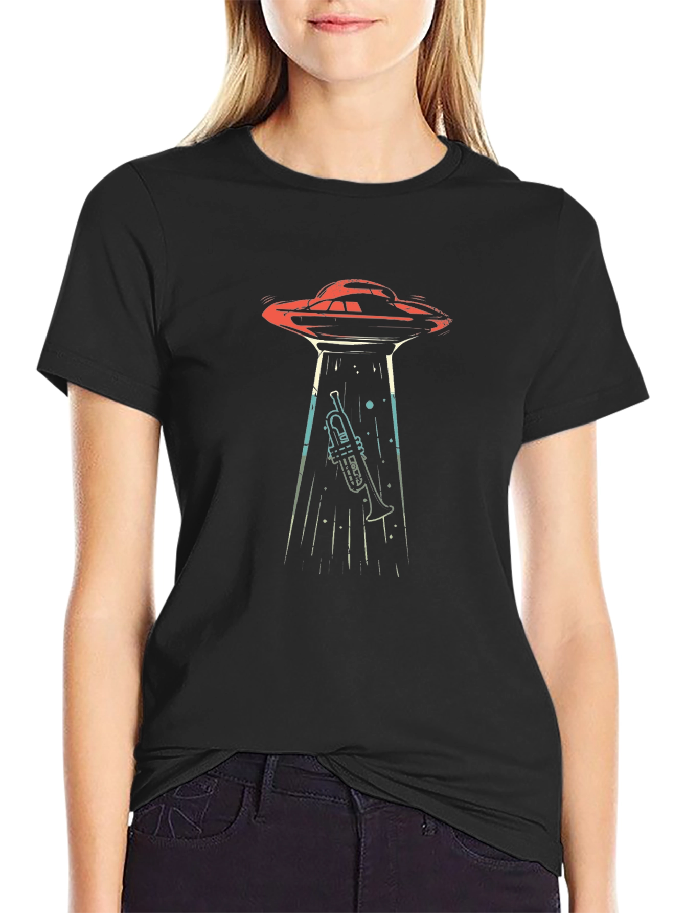 Alien Abduction Trumpet T-Shirt