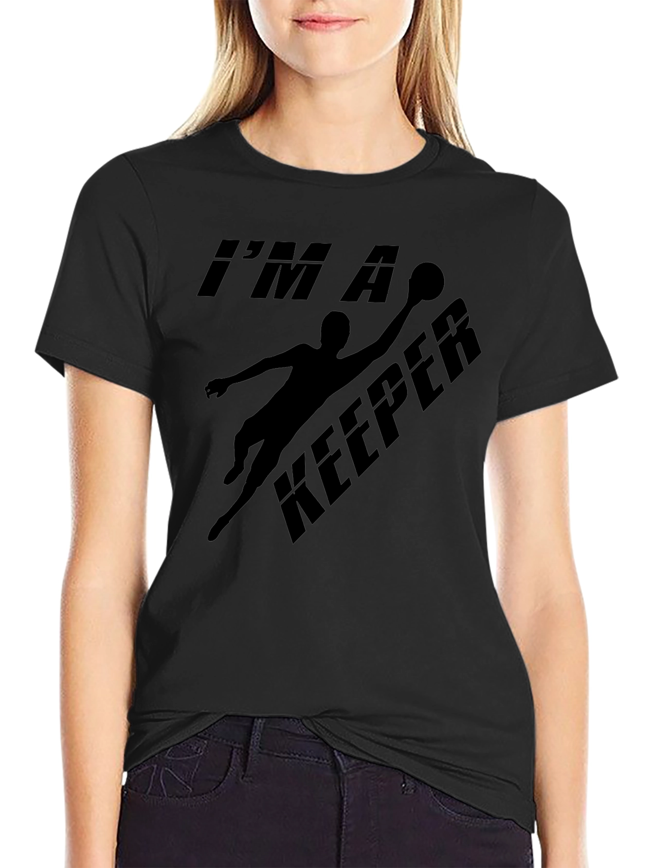 Im A Keeper Goalie Graphic Tee - Black