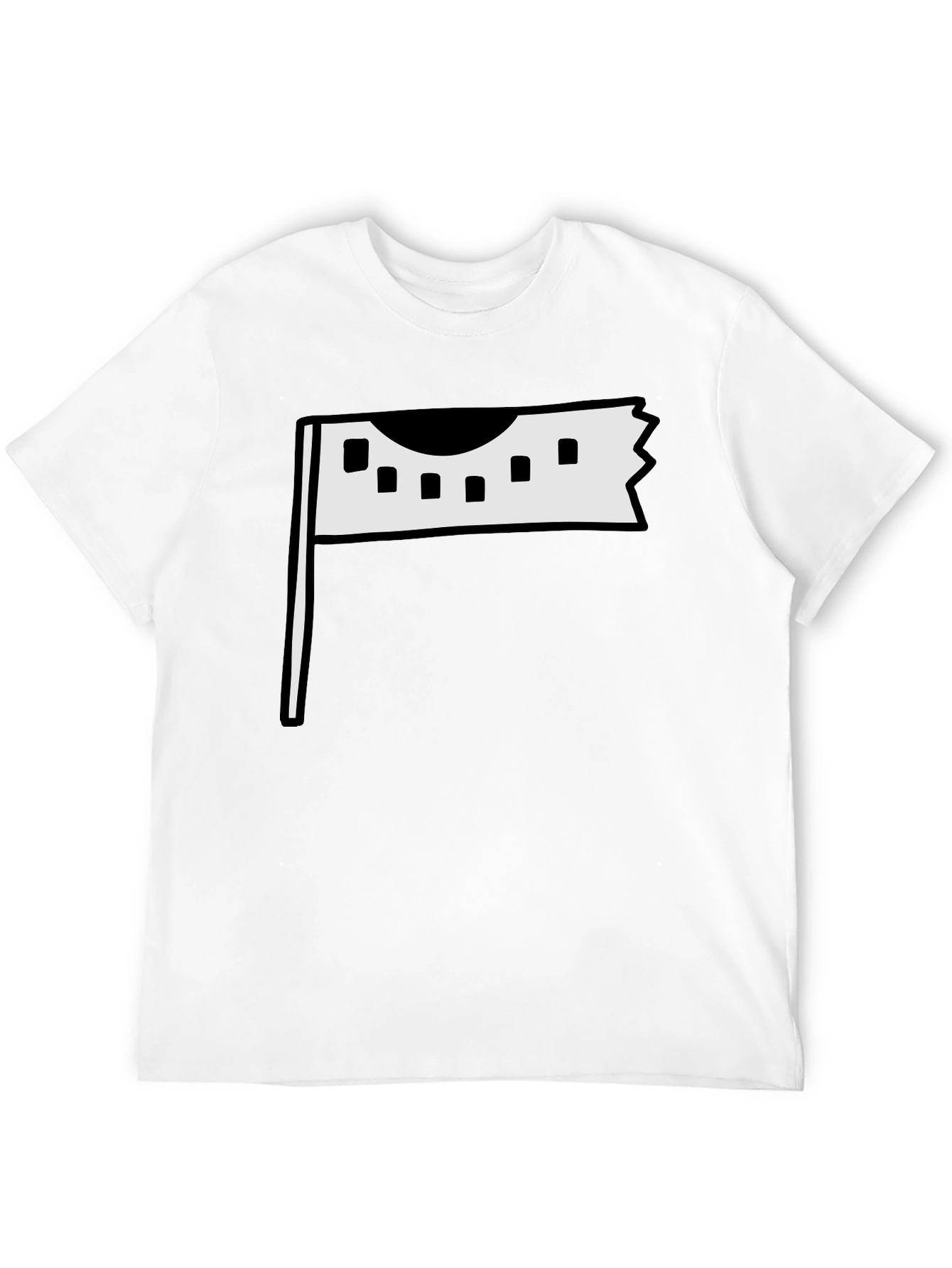 Modern Flag Graphic Tee - Black Cotton Casual Wear
