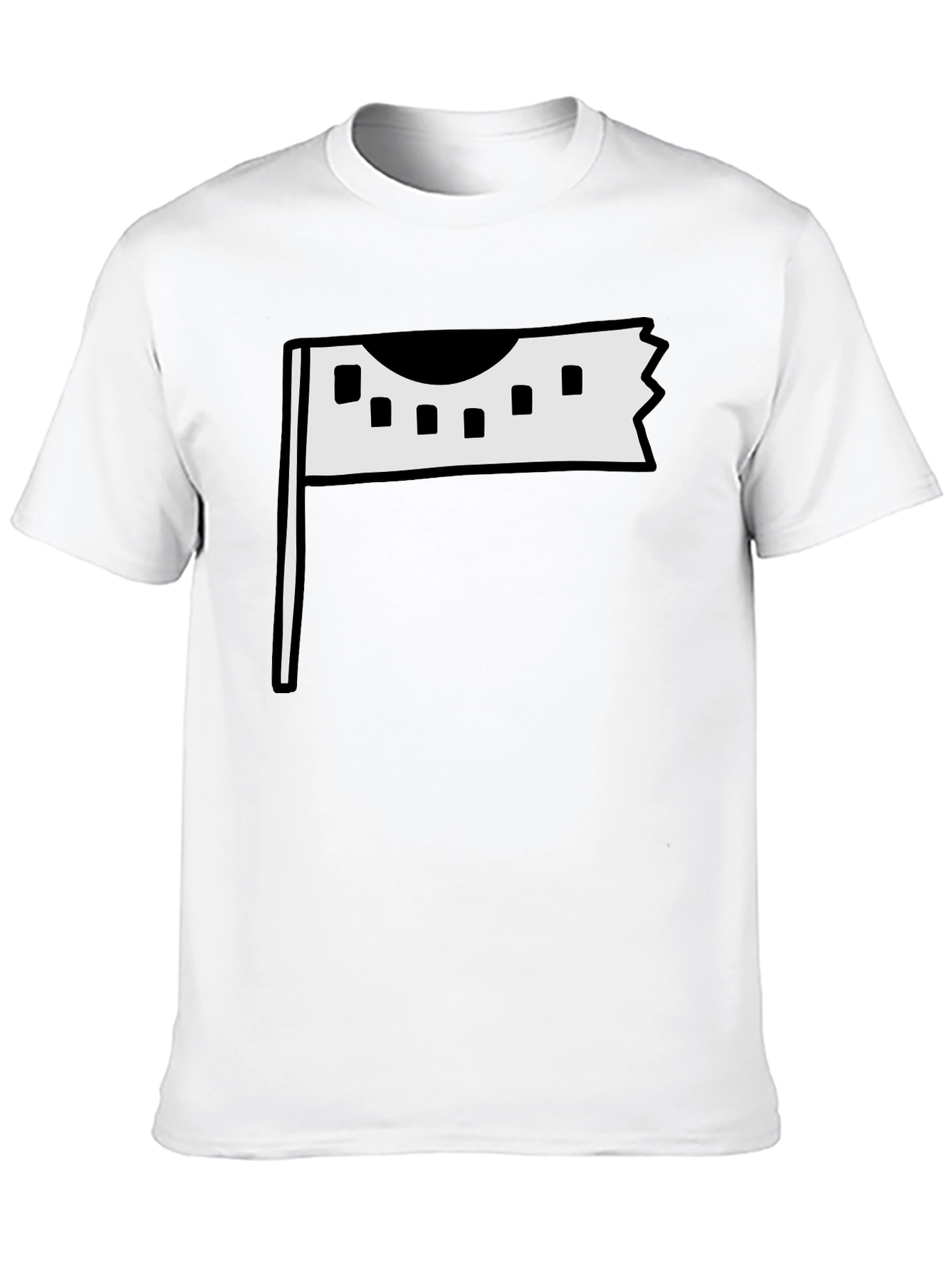 Modern Flag Graphic Tee - Black Cotton Casual Wear