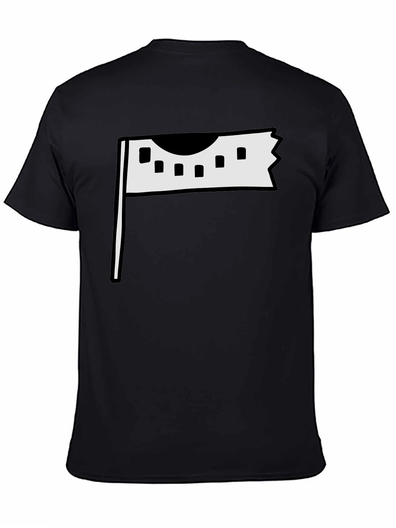 Modern Flag Graphic Tee - Black Cotton Casual Wear